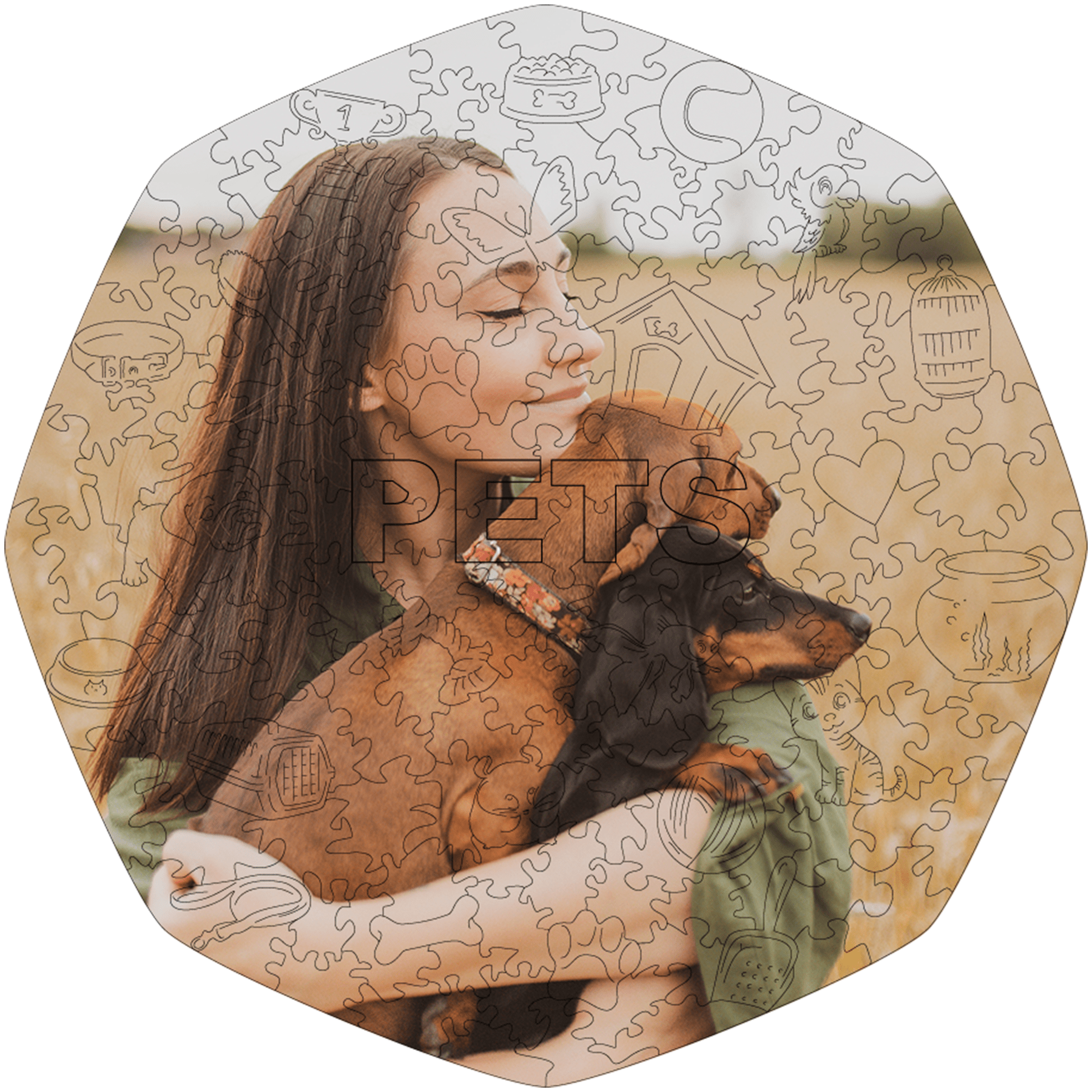 Custom Wooden Jigsaw Puzzle Pets