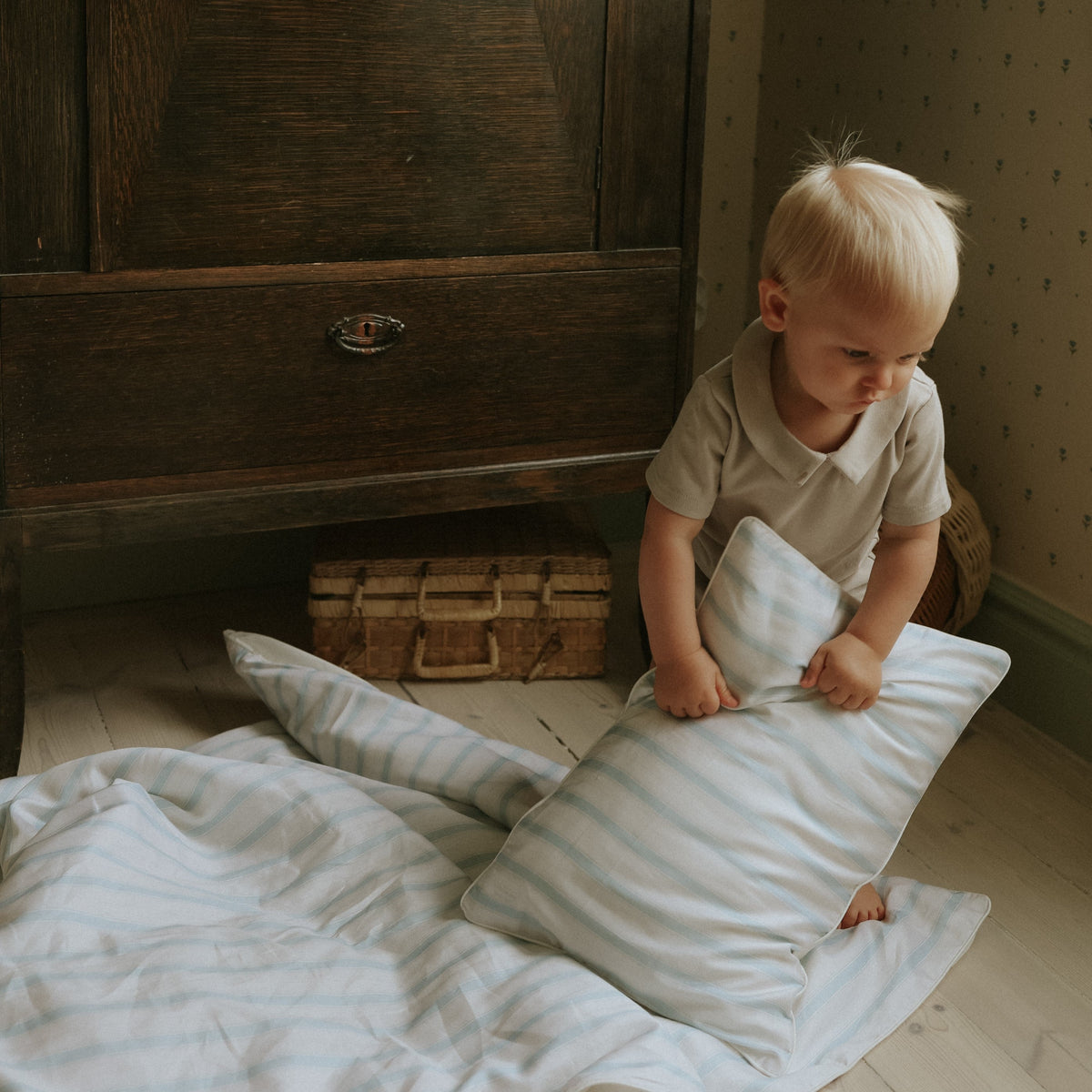 Seaside Stripes Toddler Pillow - Ocean