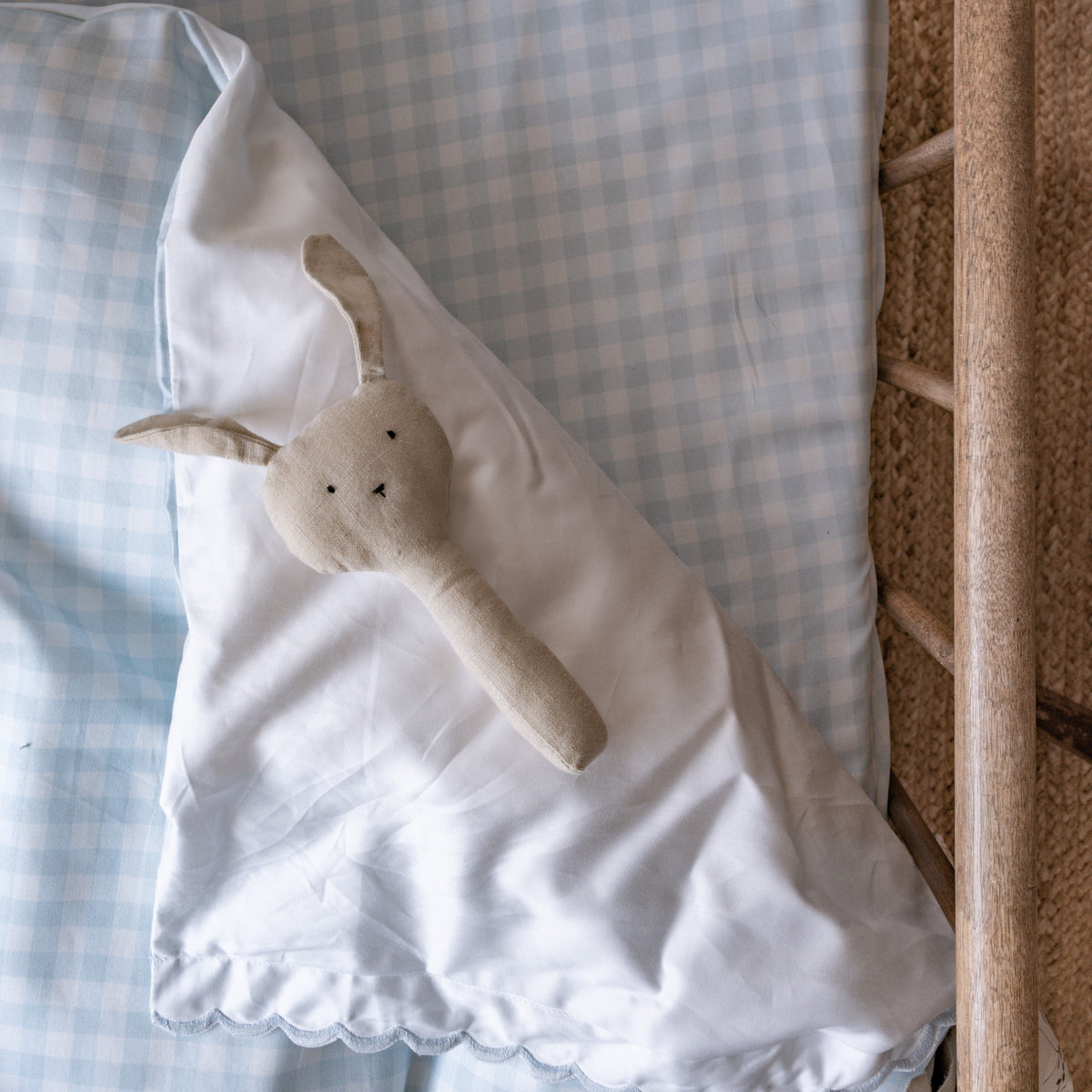 Picnic Gingham Crib Sheet - Blue
