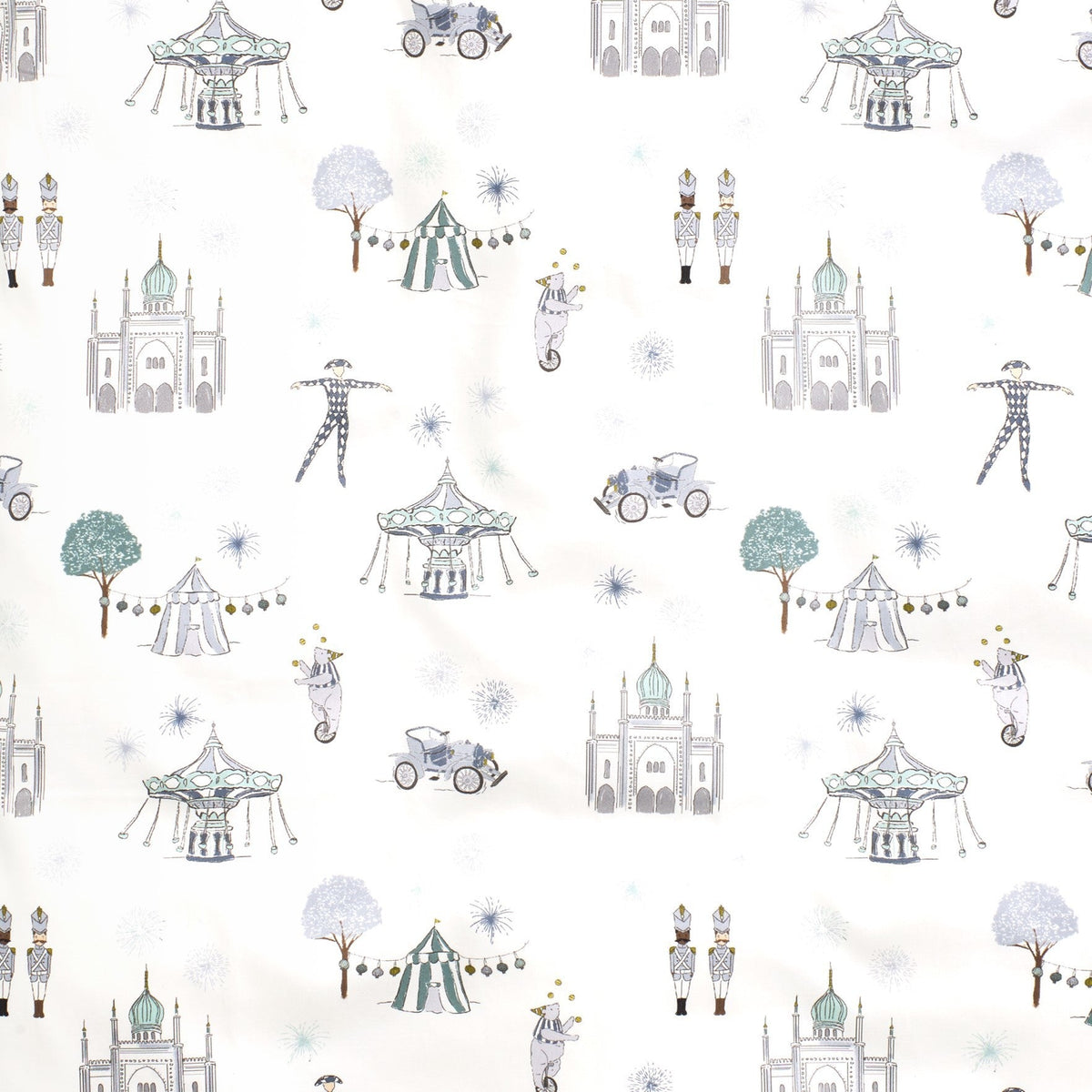 Adventures In Wonderland Crib Sheet - Aqua
