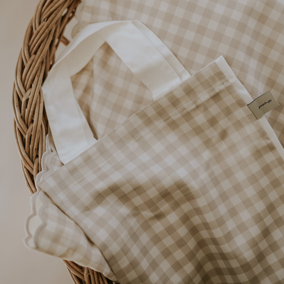 Picnic Gingham Toddler Pillow - Beige