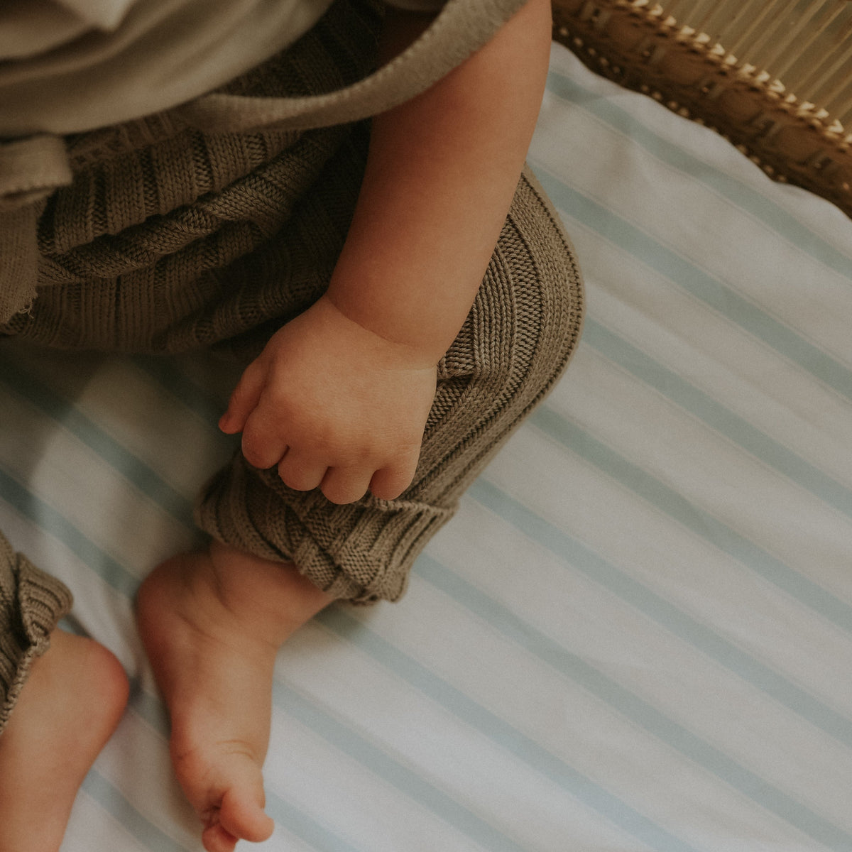 Seaside Stripes Crib Sheet - Ocean