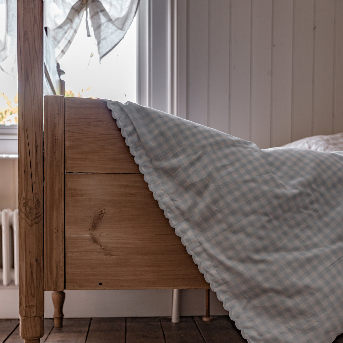 Picnic Gingham Toddler Duvet - Blue