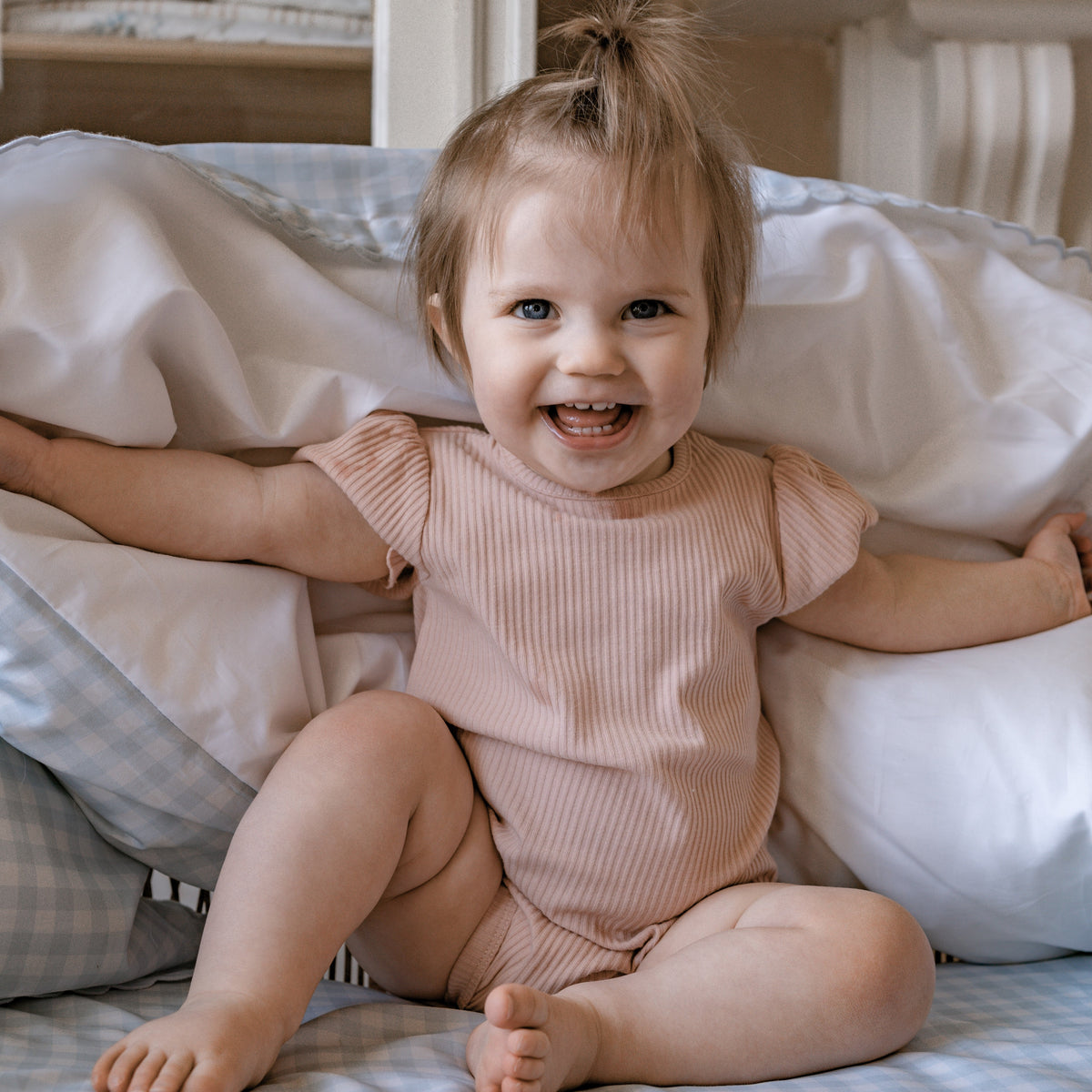 Picnic Gingham Toddler Duvet - Blue