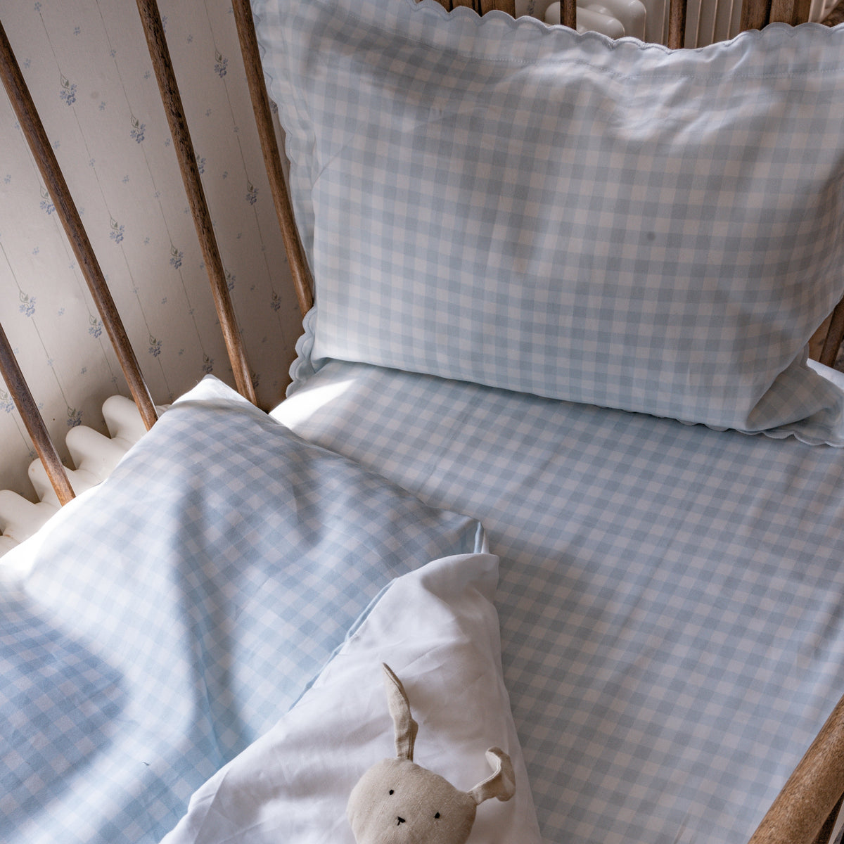 Picnic Gingham Toddler Duvet - Blue