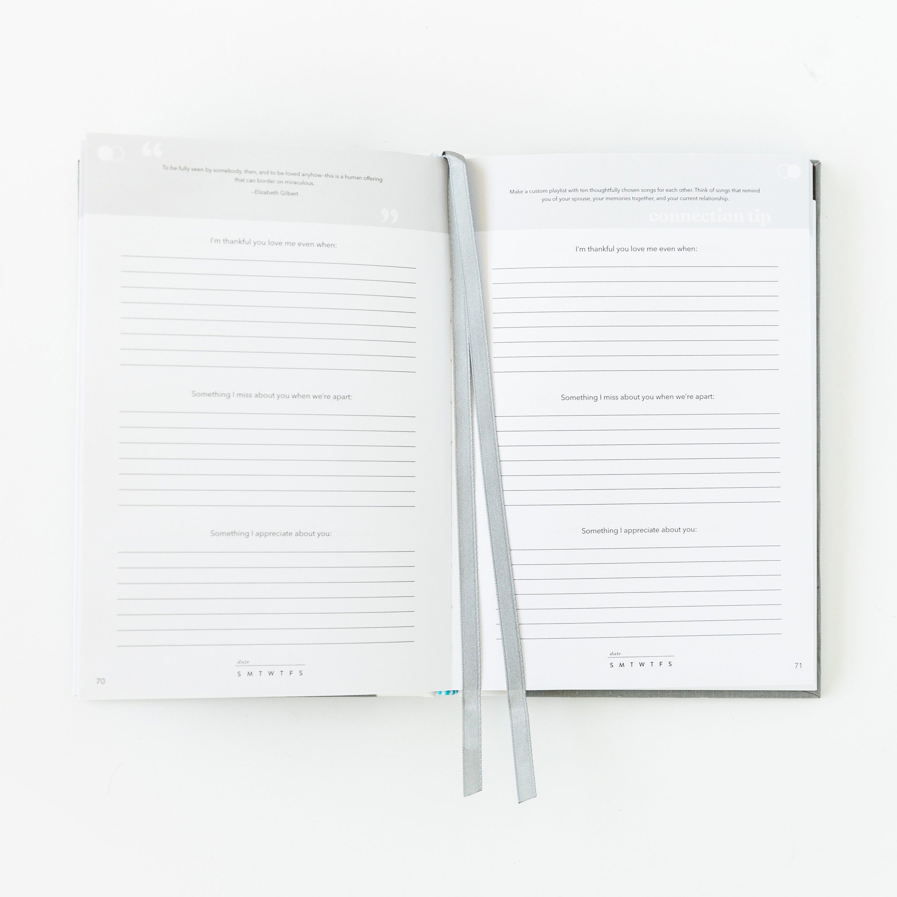 Our Connection Journal: 52 Weeks of Exploration for Two (Grey) by Promptly Journals