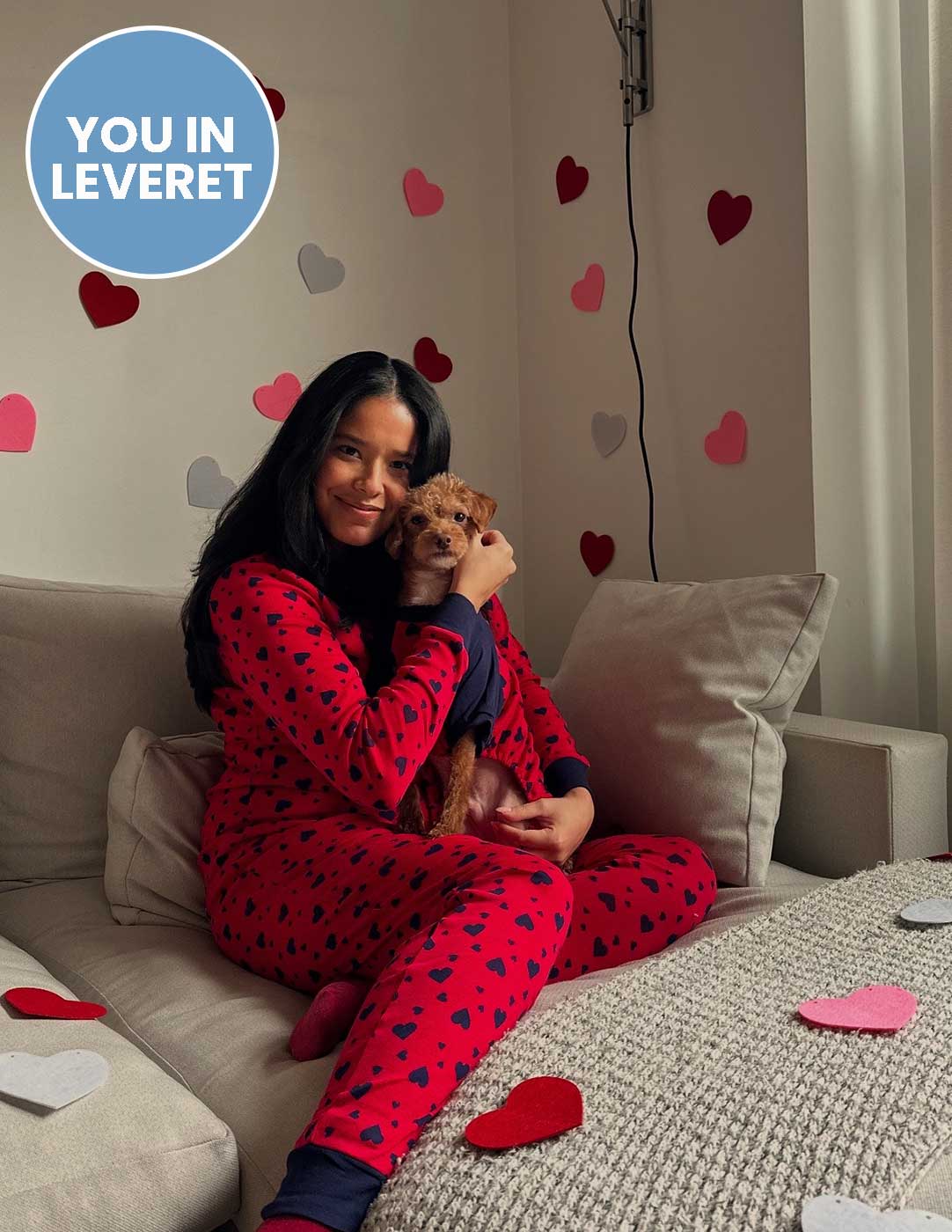 Dog Dark Navy Hearts Pajamas
