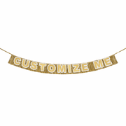 Customizable Gold Fringe Reusable Party Banner