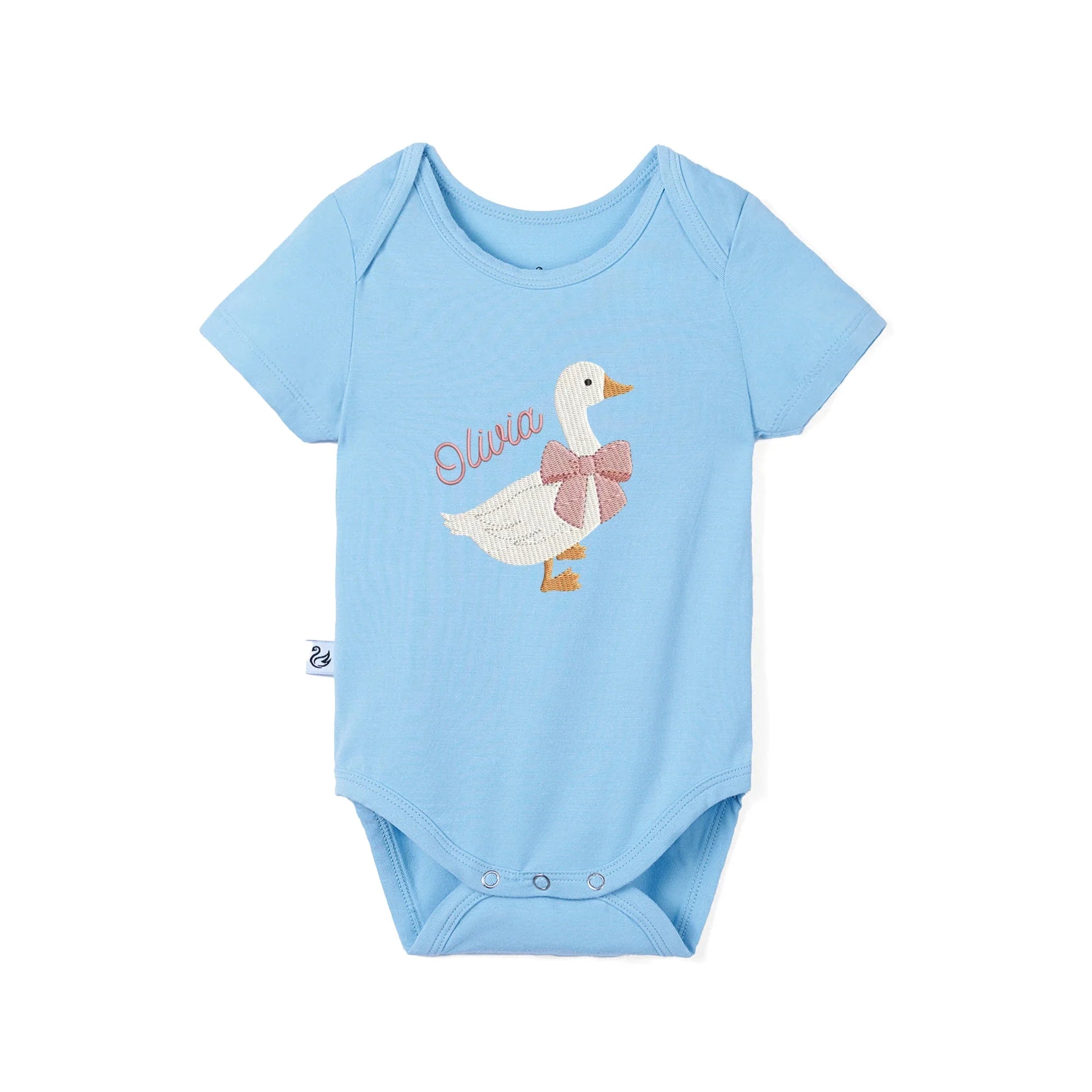 'silly Goose' Bamboo Embroidered Baby Bodysuit