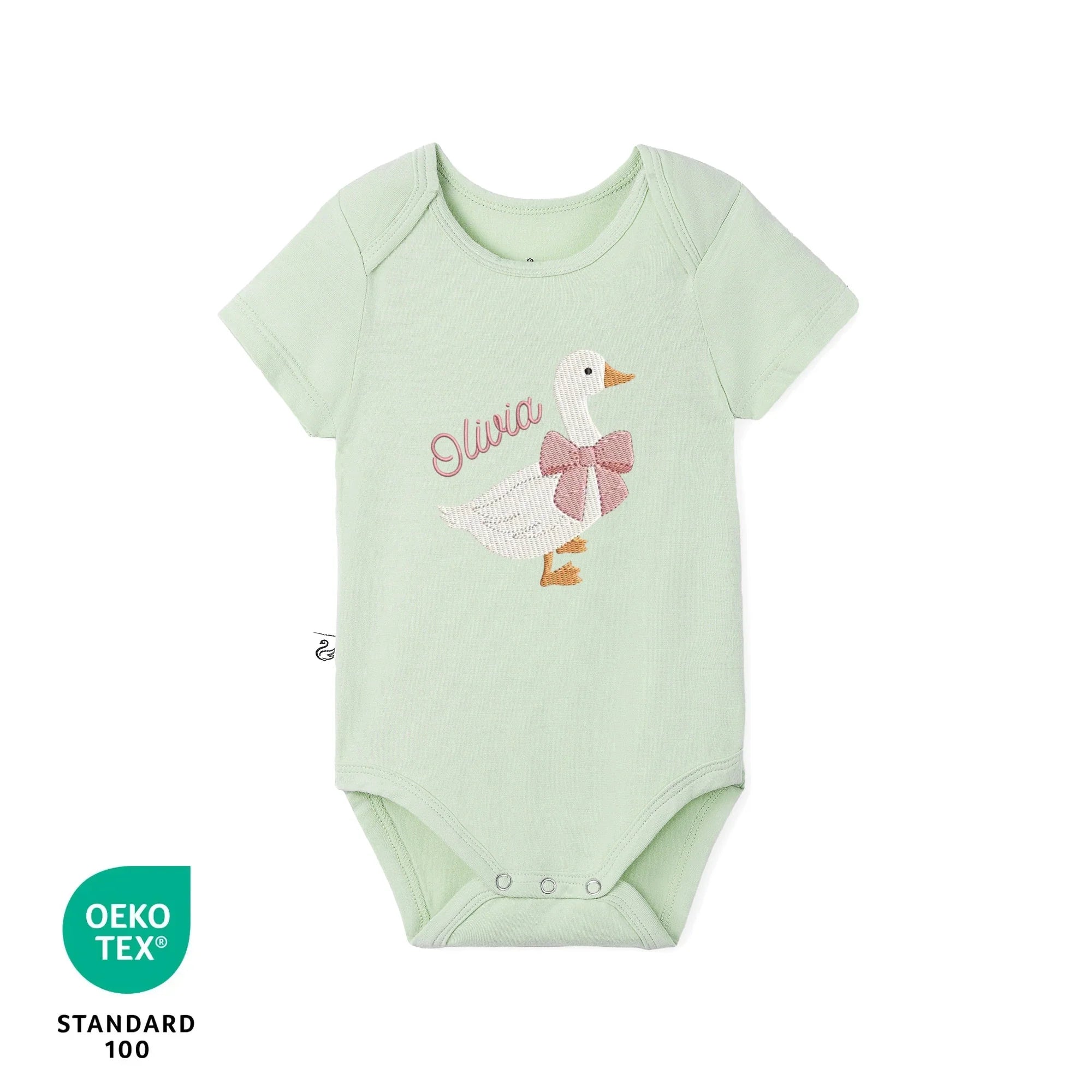 'silly Goose' Bamboo Embroidered Baby Bodysuit