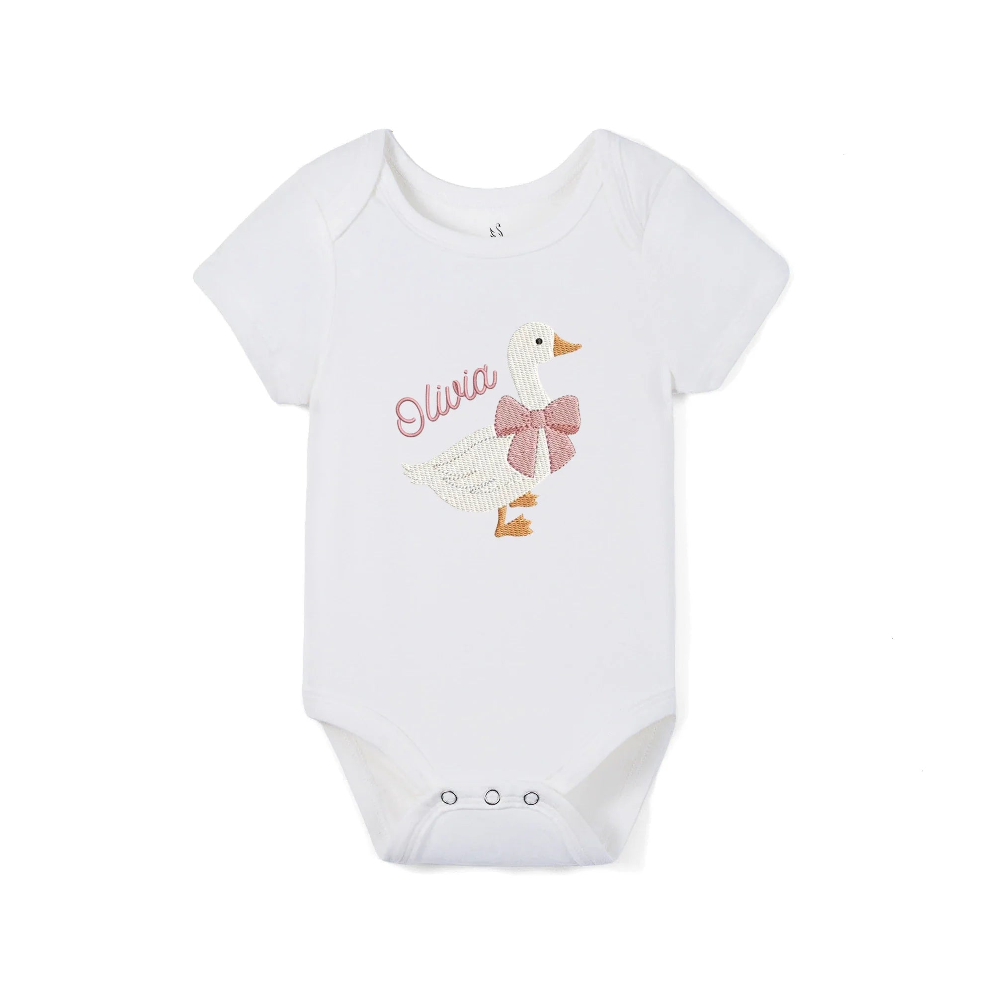 'silly Goose' Bamboo Embroidered Baby Bodysuit