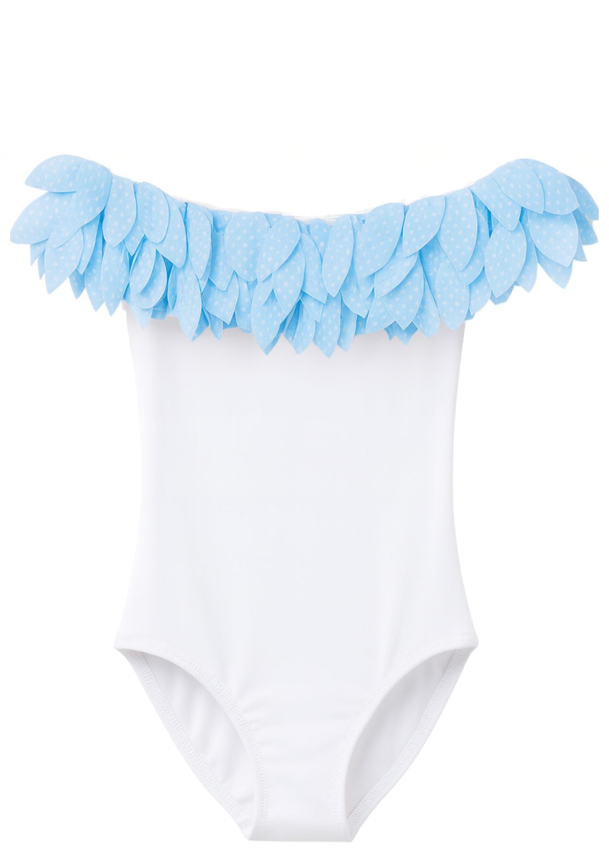 Polka Dot Petals White Swimsuit