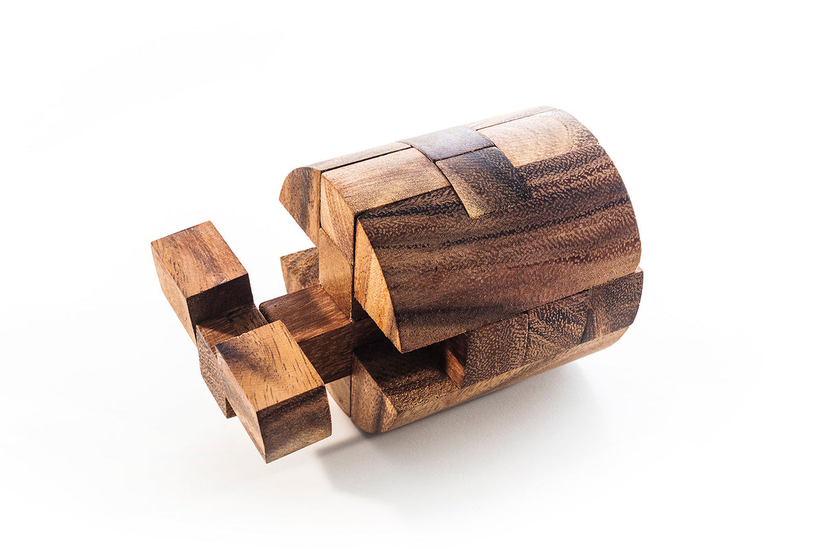 Cylinder Cube - Brain Teaser Wooden Puzzle