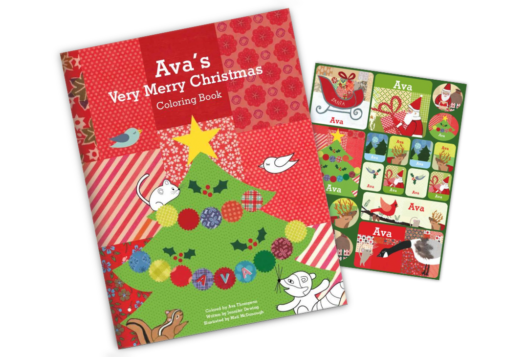 My Very Merry Christmas Personalized Coloring Book and Sticker Gift Set