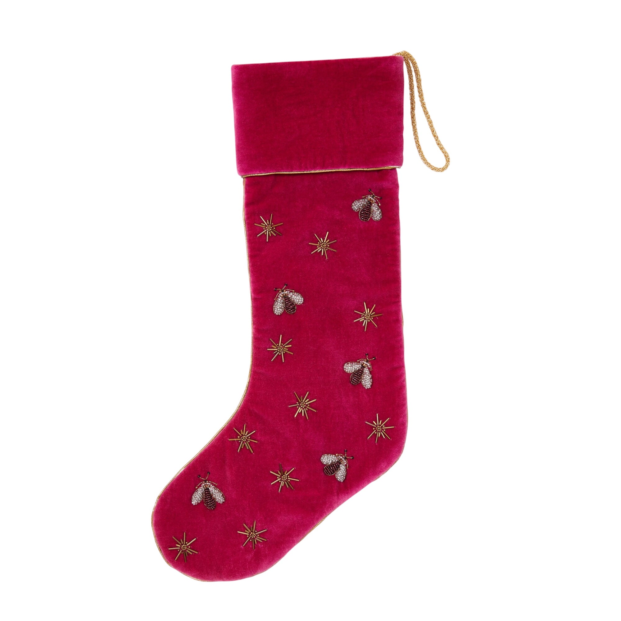 Sparkle Bee Stocking, Berry Pink