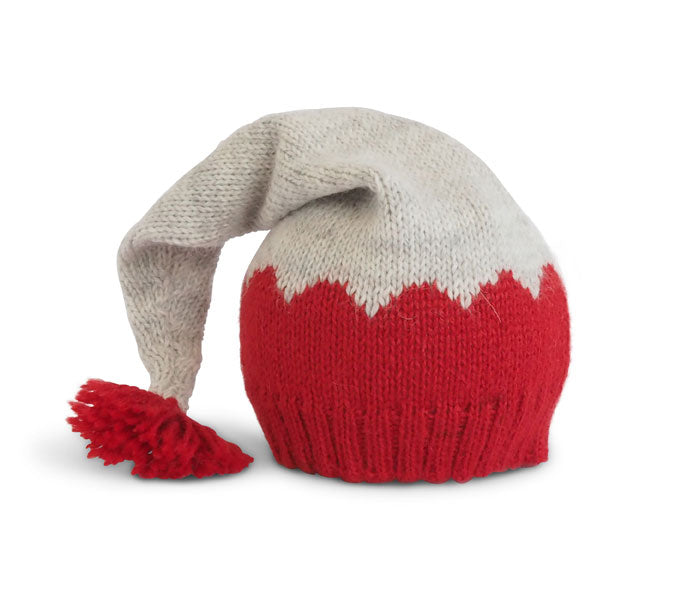 Stocking Hat In Grey & Red