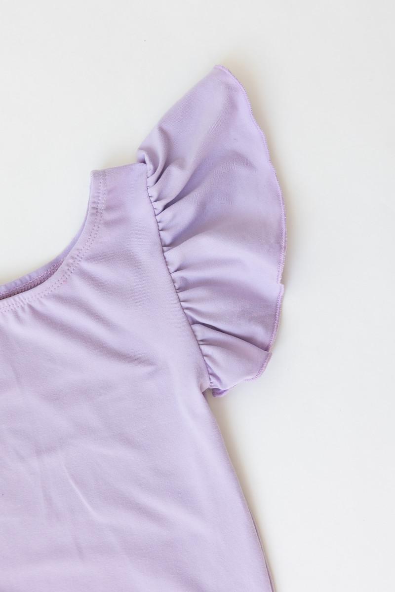 Lavender S/s Flutter Sleeve Leotard