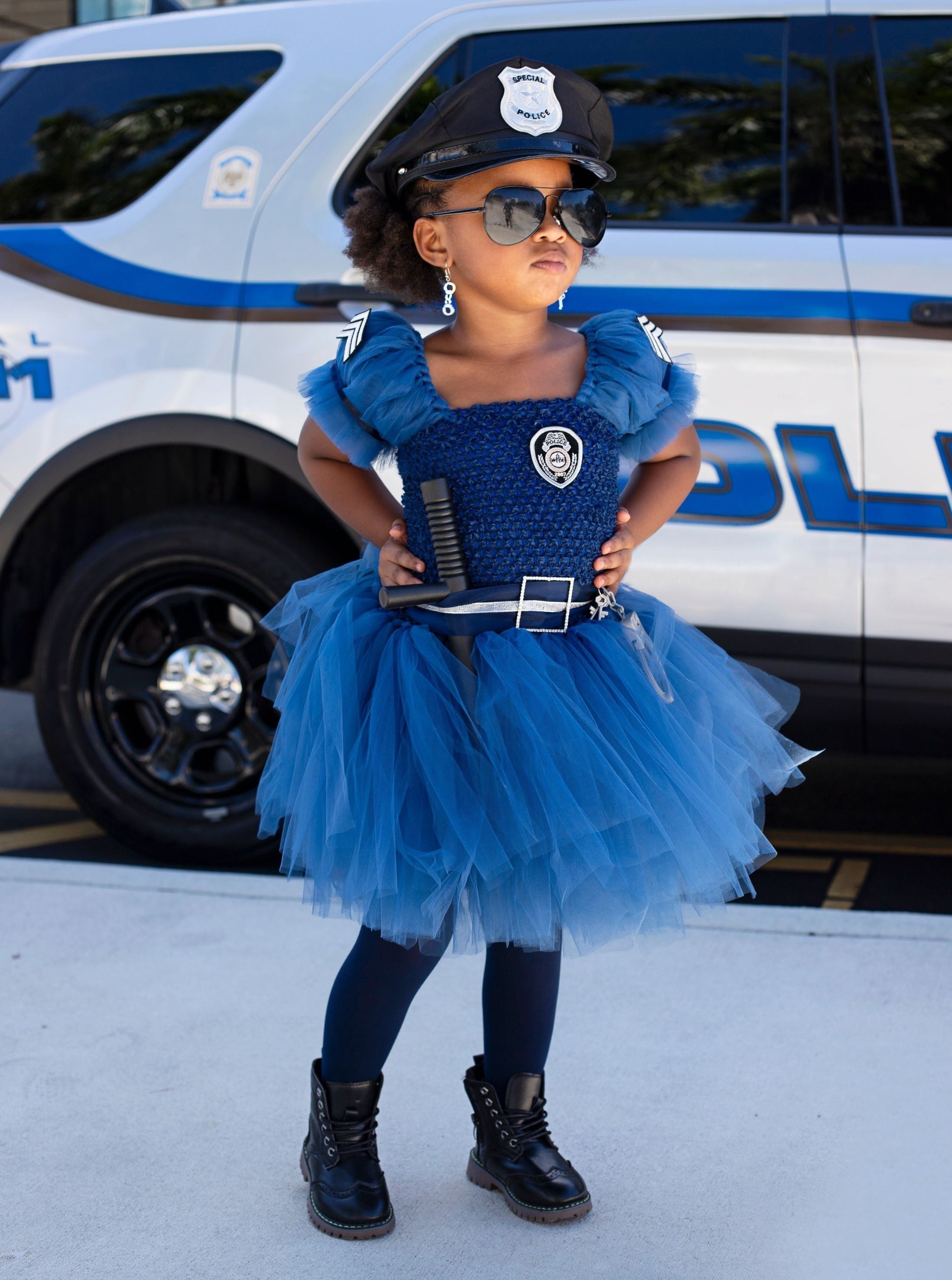 Girls Police Officer Inspired Costume Dress