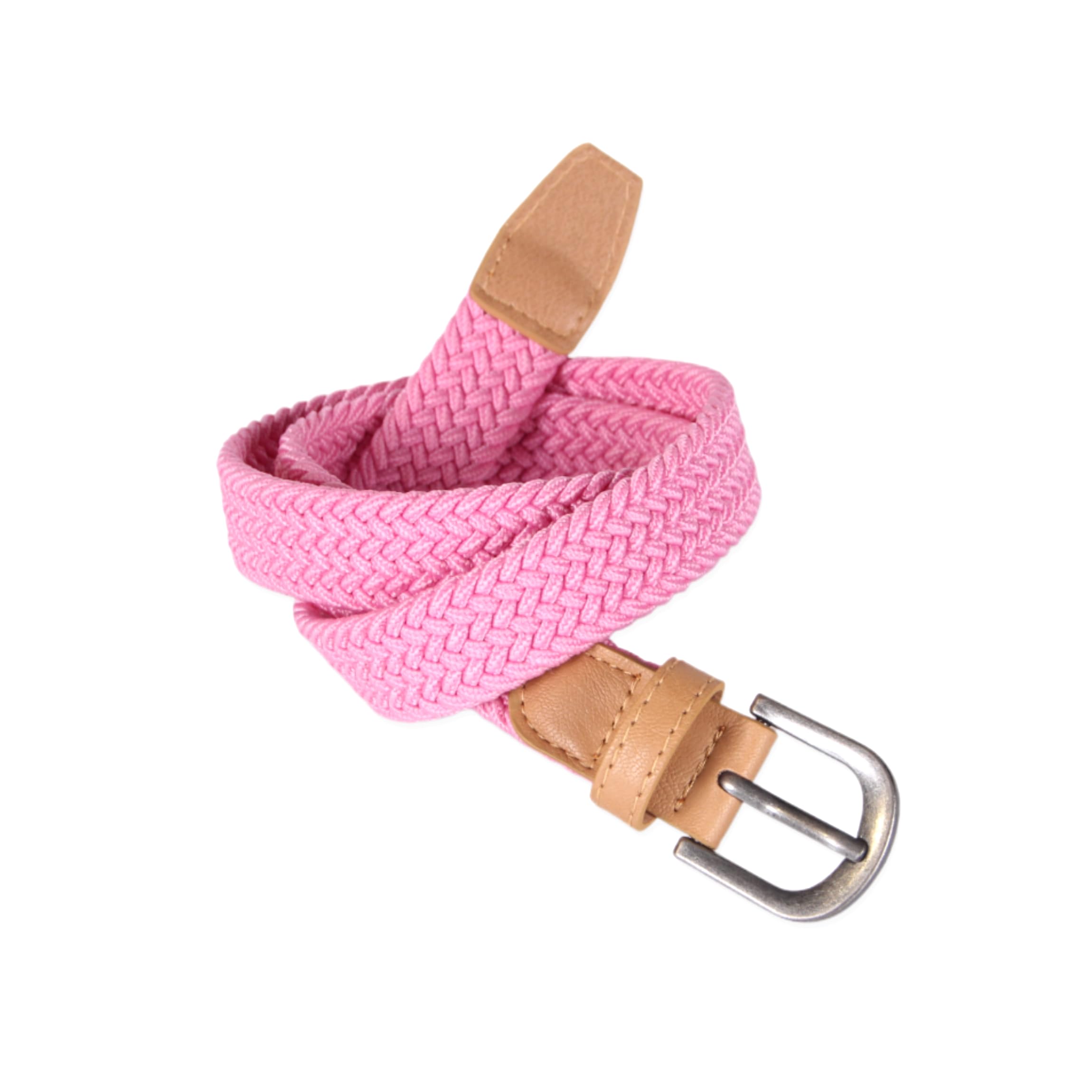 Girls Stretch Cord Braided Leather Belt - Children's Age (4-7 Y) (8-14y)