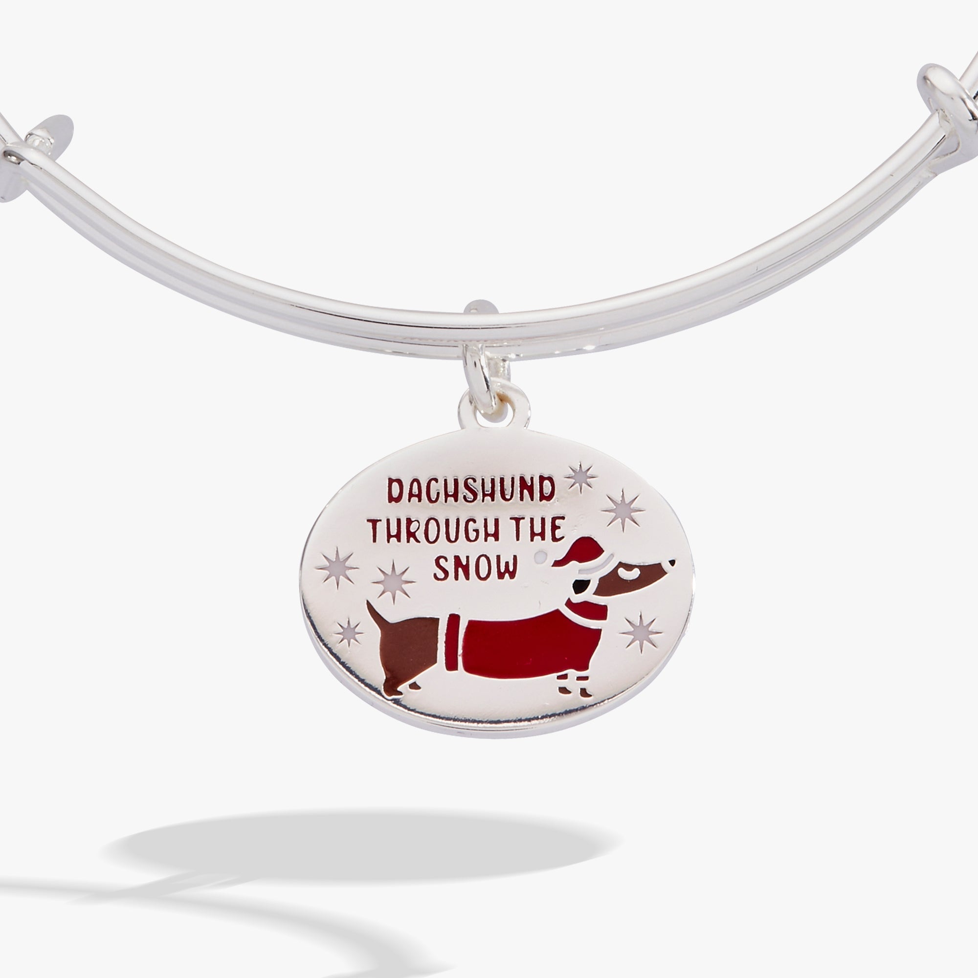 'dachshund Through The Snow' Dog Charm Bangle