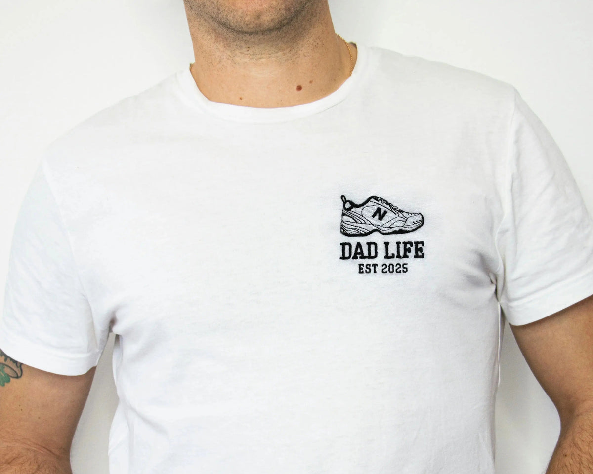 Dad Life Shirt With Embroidered Dad Sneaker