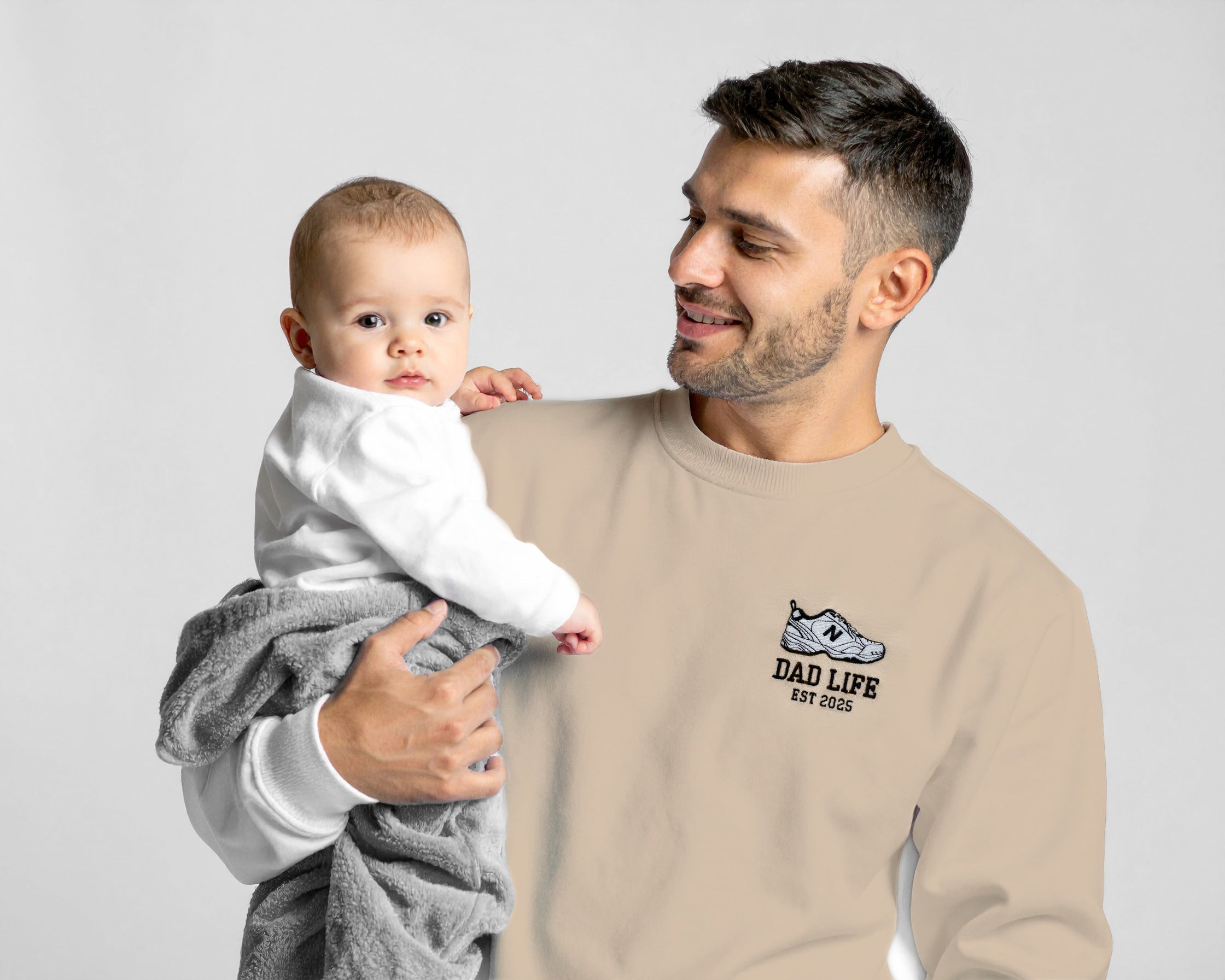 Dad Life Sweatshirt With Embroidered Dad Sneaker