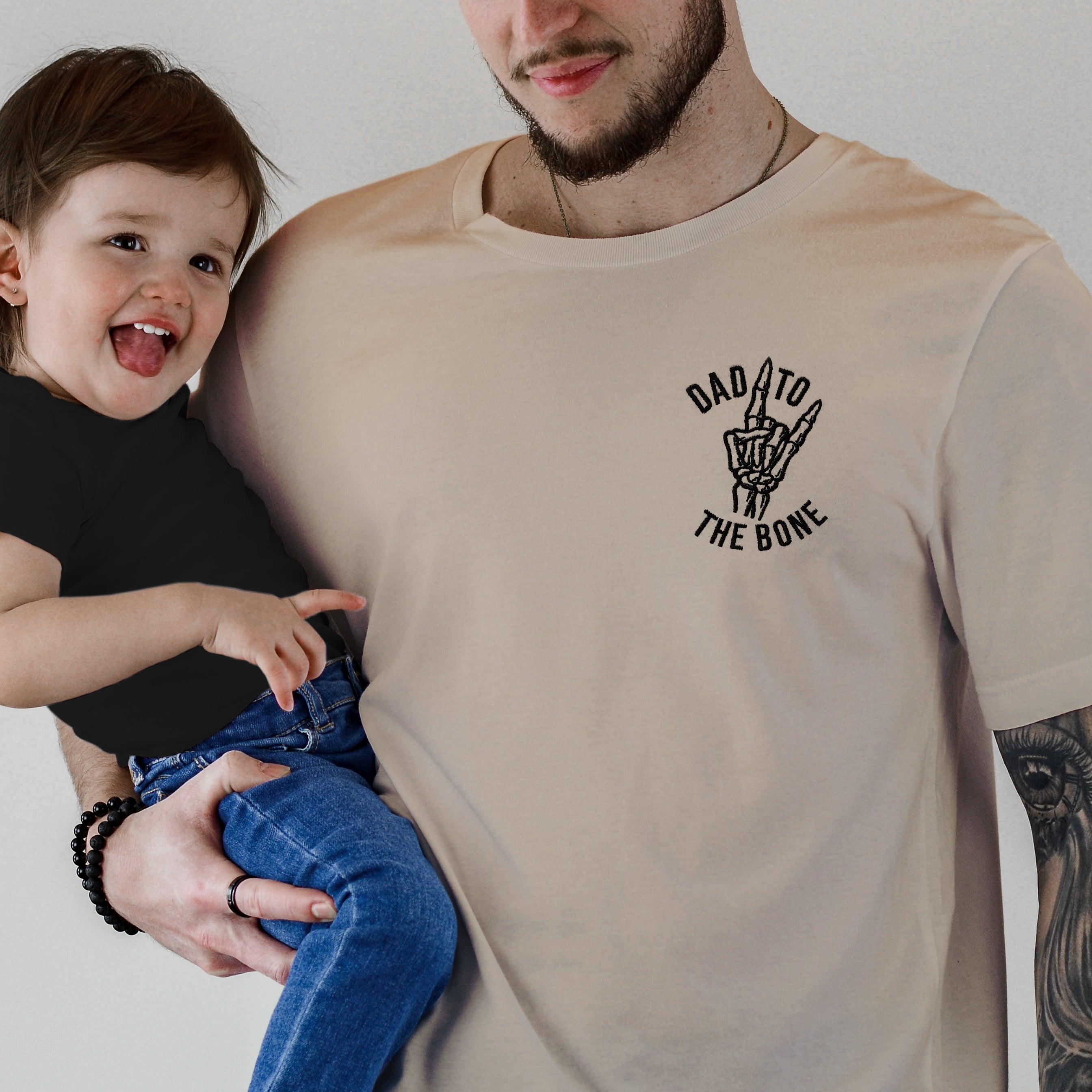 Custom Dad To The Bone Embroidered T-shirt