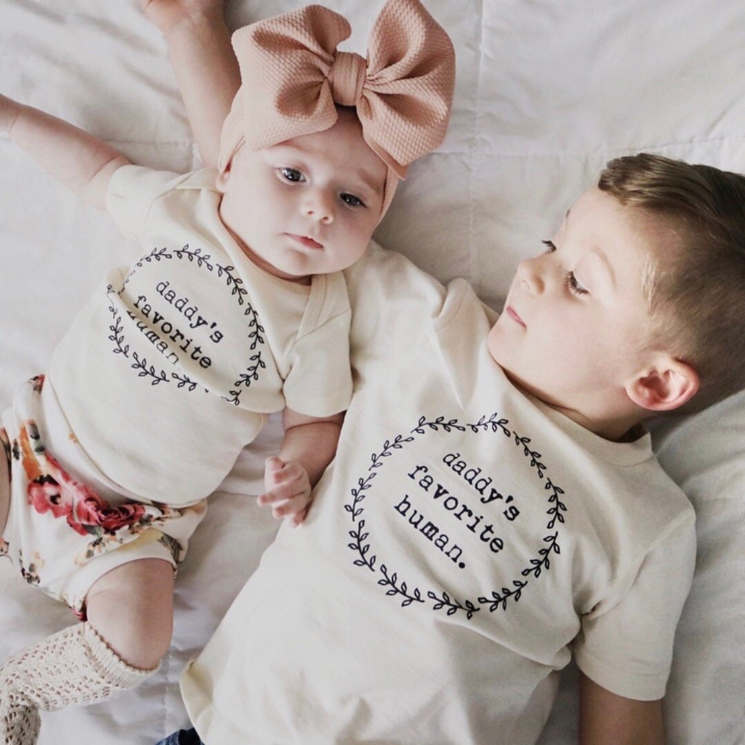 Daddy's Favorite Human Organic Cotton Baby Bodysuit Short Sleeve