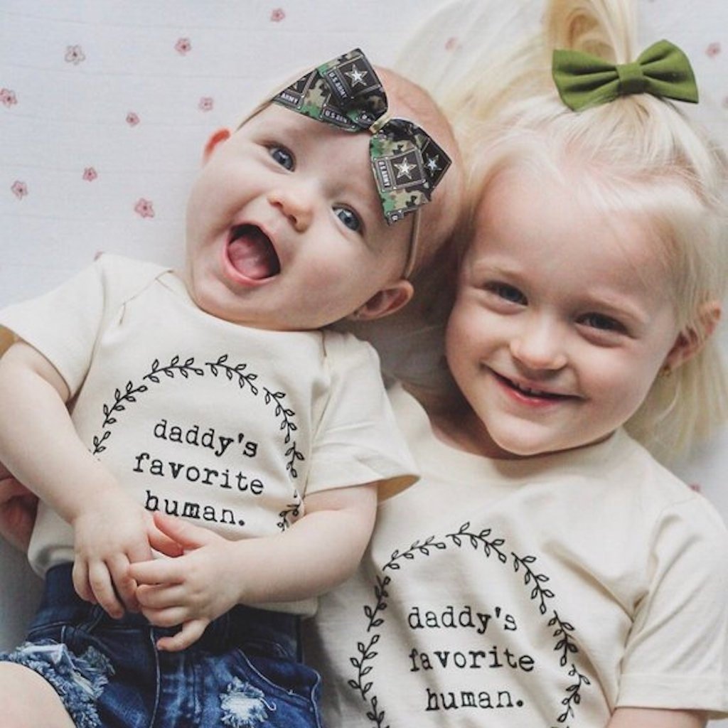 Daddy's Favorite Human Organic Cotton Baby Bodysuit Short Sleeve