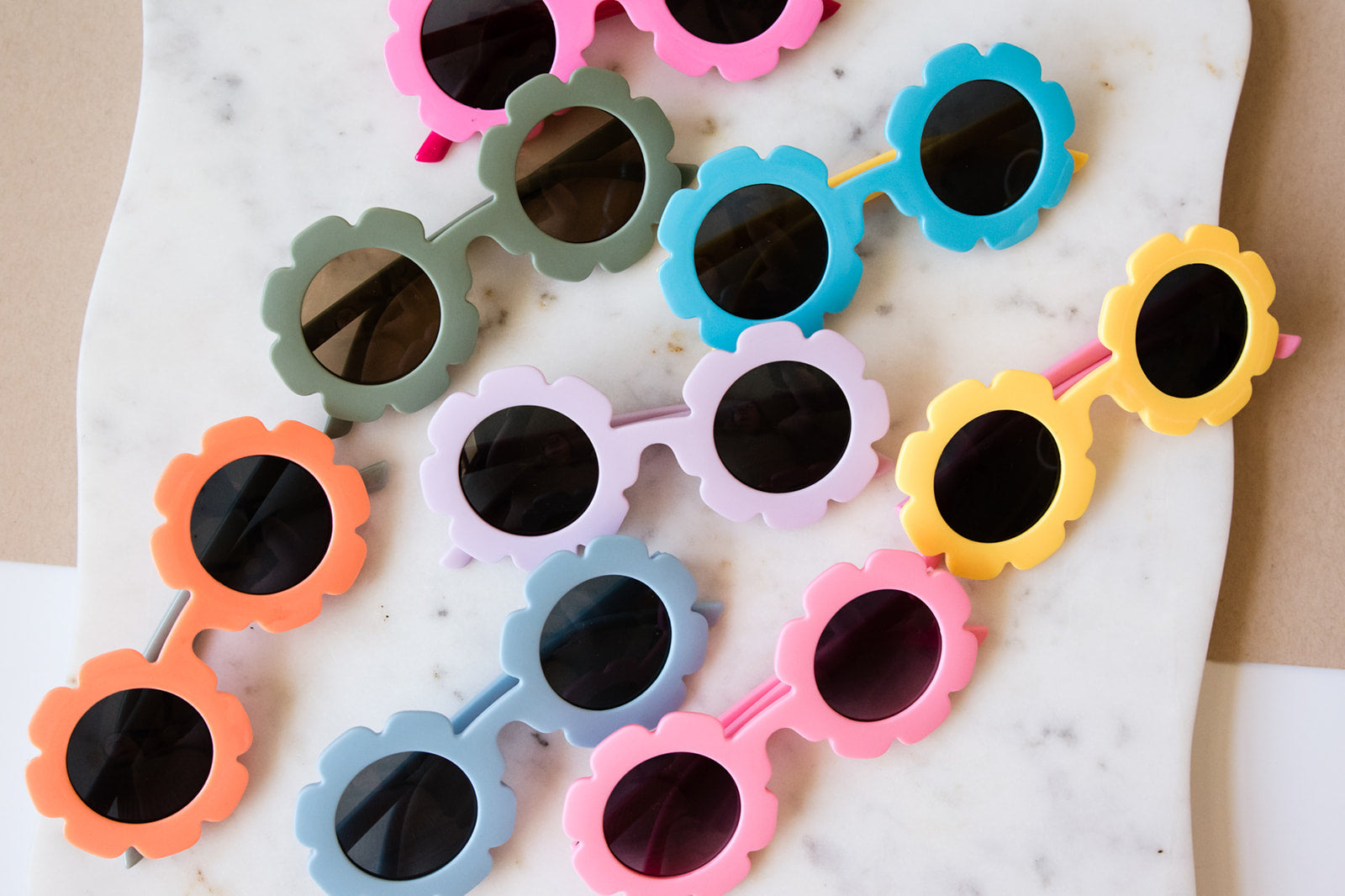 Toddler & Kid Daisy Sunglasses - Orange & Sage