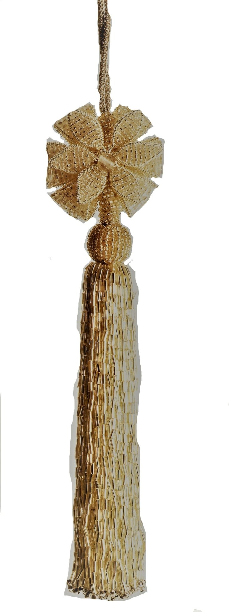 Daisy Tassel Ornament Gold