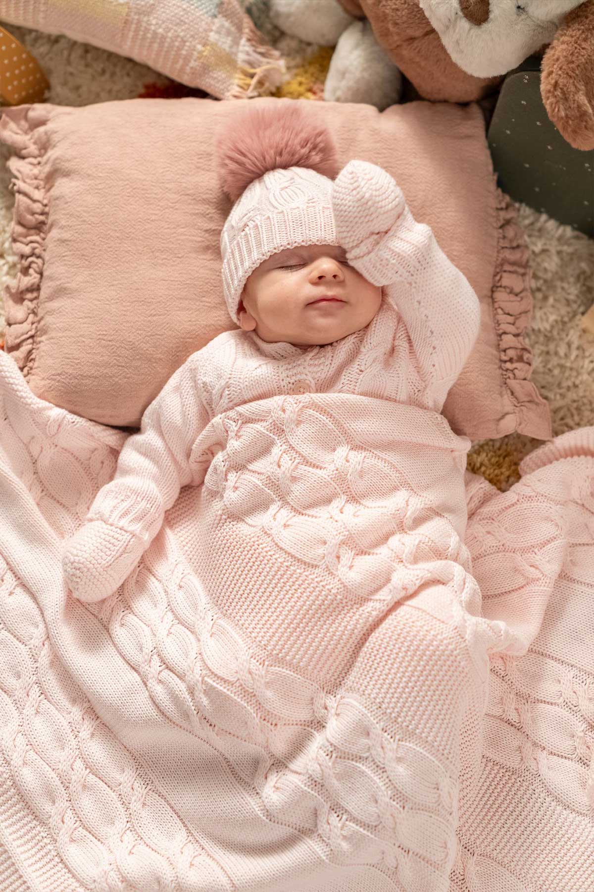 Daniel Pink Newborn Knit Coming Home Set (5 Pcs)