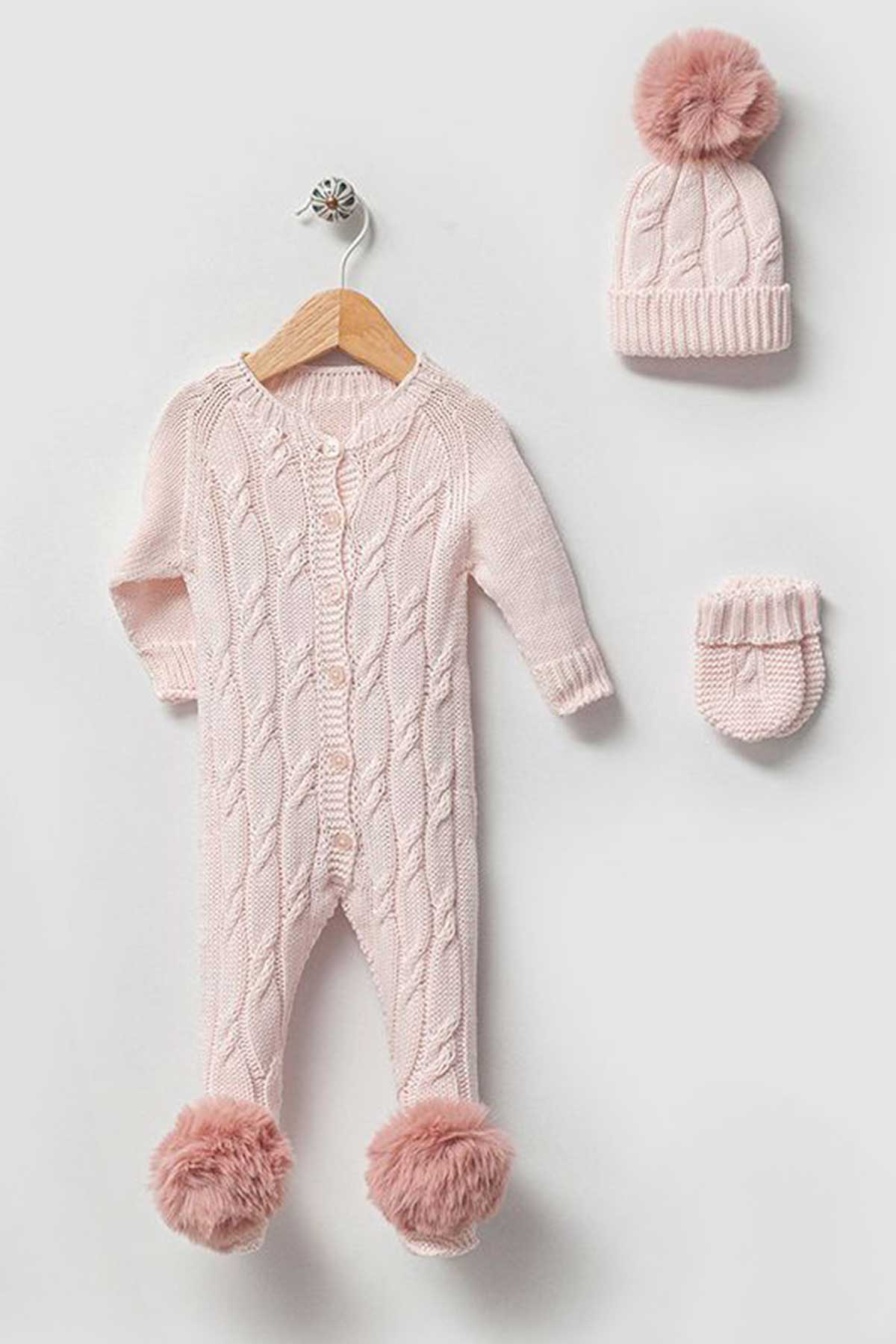 Daniel Pink Newborn Knit Coming Home Set (5 Pcs)