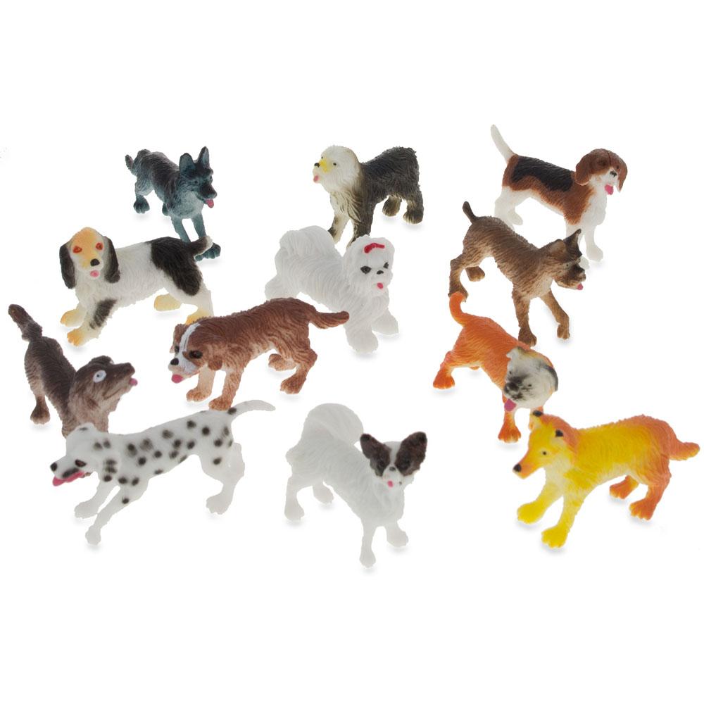 Set Of 12 Miniature Resin Dog Figurines 2 Inches