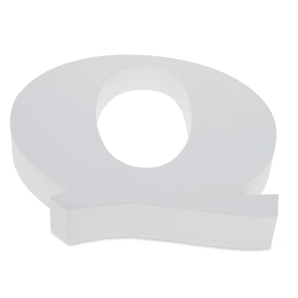 Courier Font White Color Wooden Letter Q (6 Inches)