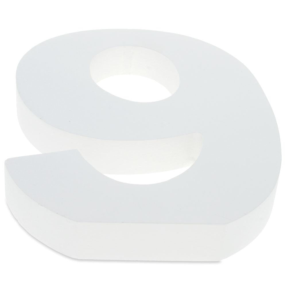 Courier Font White Color Wooden Number 9 (6 Inches)