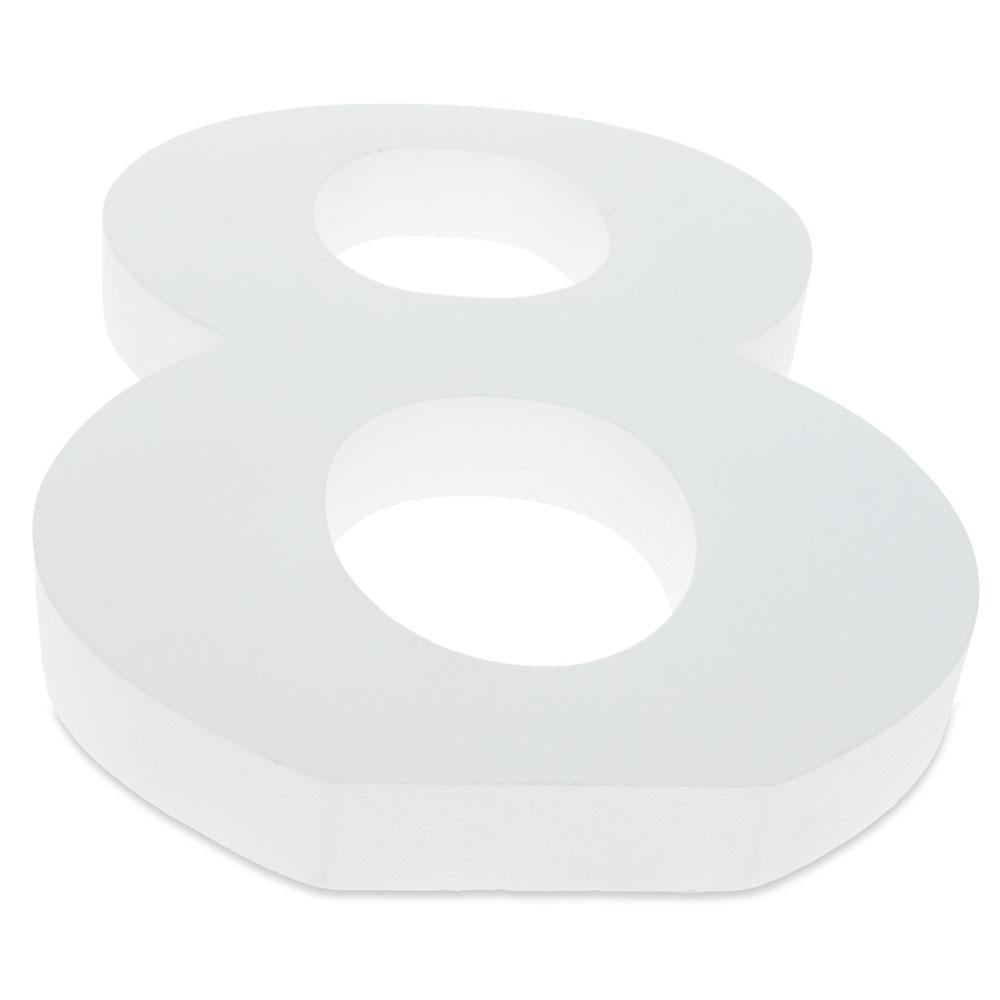 Courier Font White Color Wooden Number 8 (6 Inches)