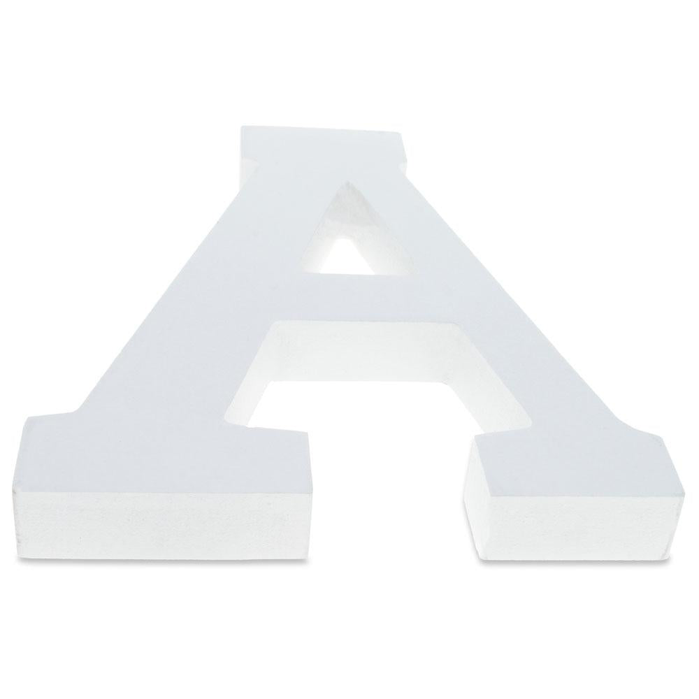 Courier Font White Color Wooden Letter A (6 Inches)