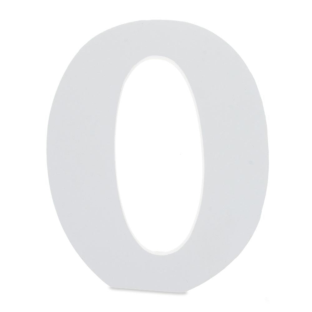 Courier Font White Color Wooden Letter O (6 Inches)