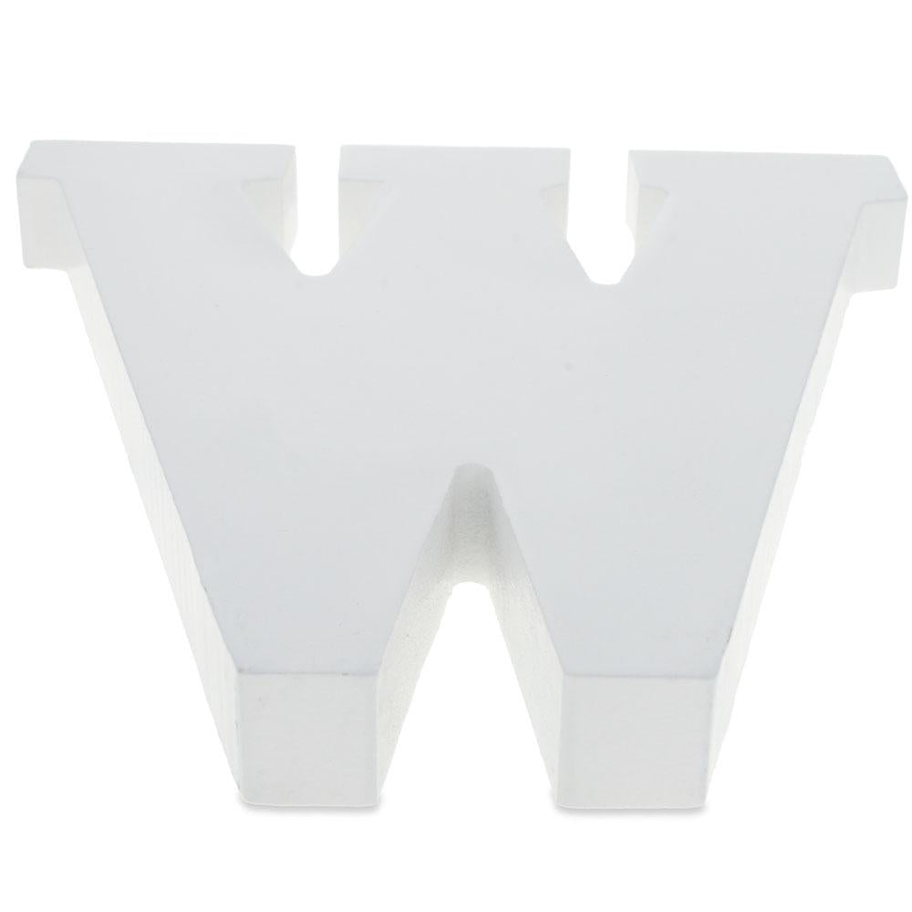 Courier Font White Color Wooden Letter W (6 Inches)