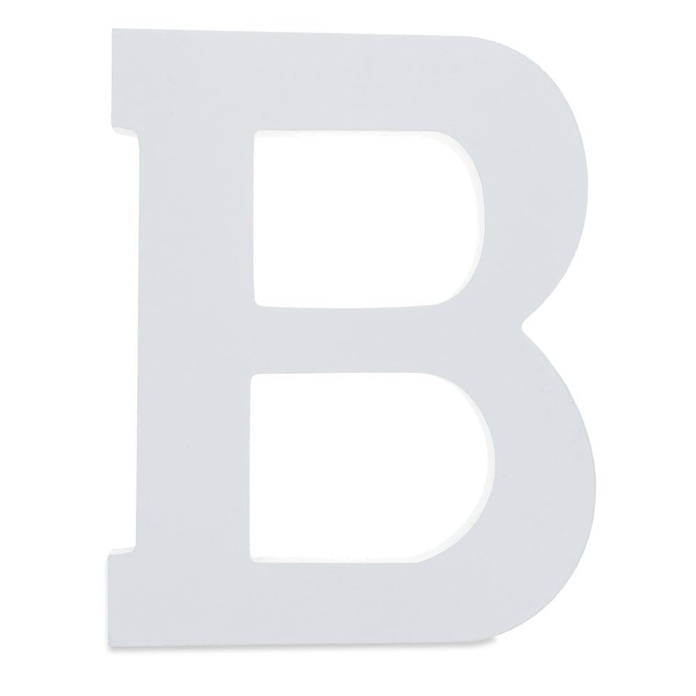 Courier Font White Color Wooden Letter B (6 Inches)