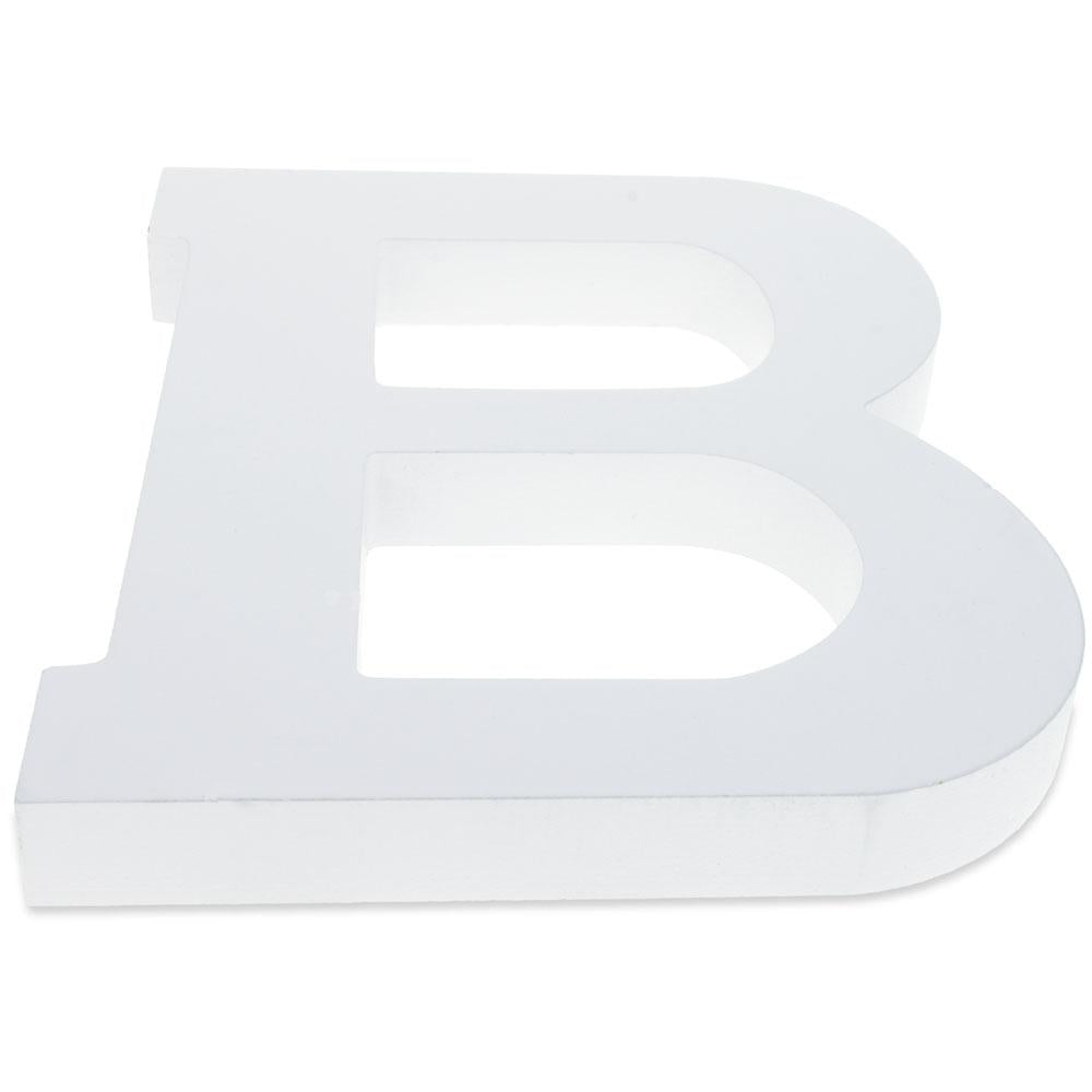 Courier Font White Color Wooden Letter B (6 Inches)