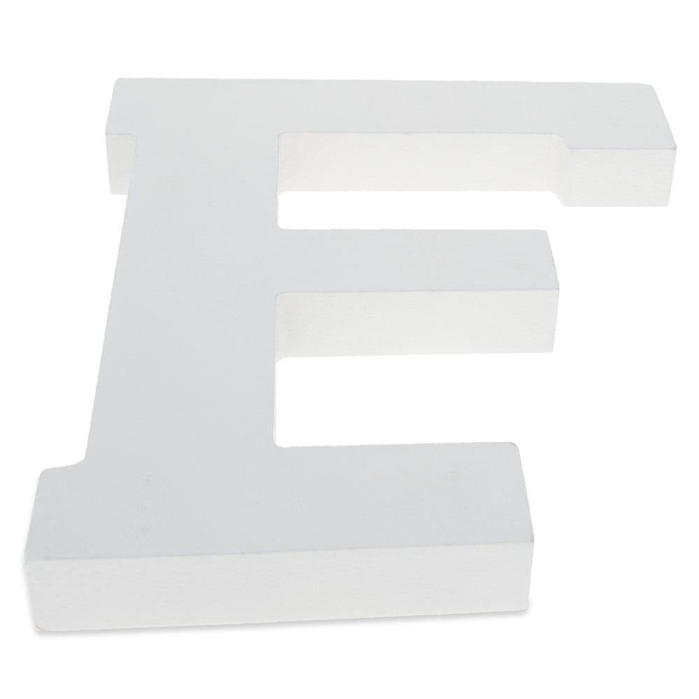 Courier Font White Color Wooden Letter F (6 Inches)