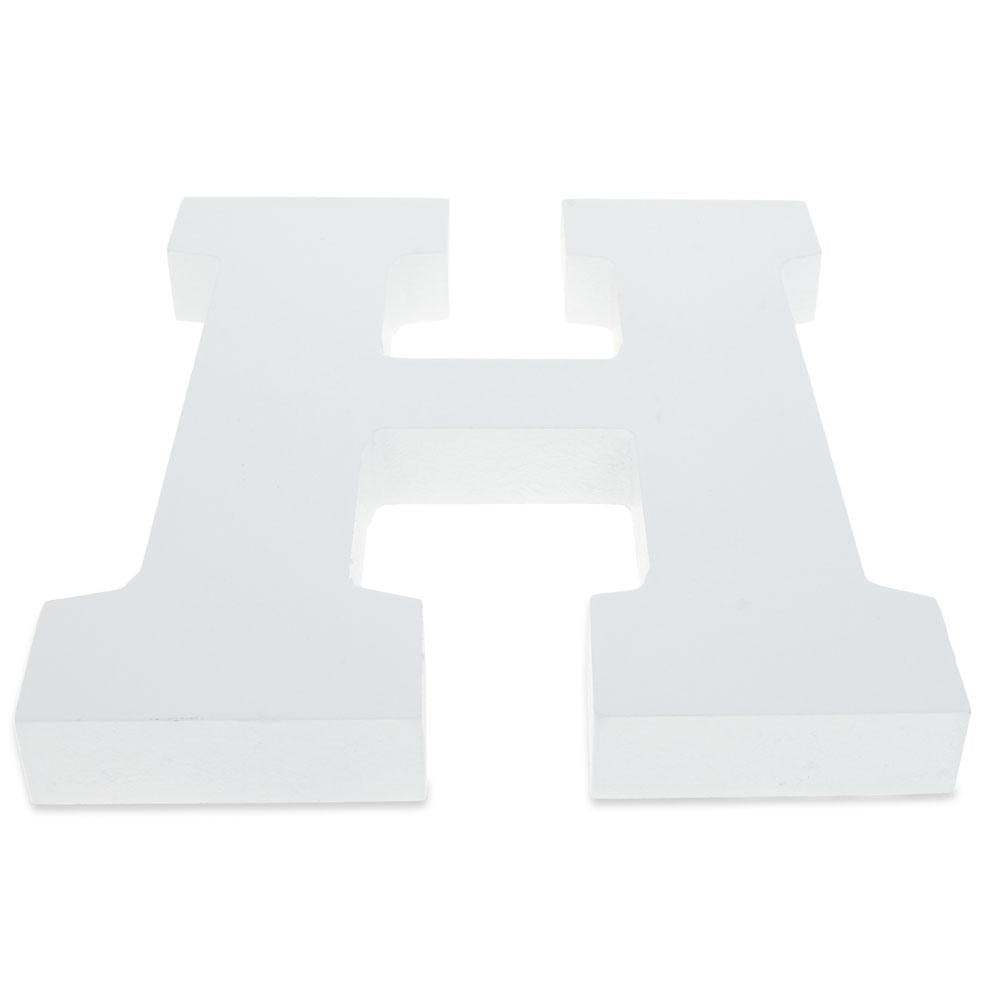 Courier Font White Color Wooden Letter H (6 Inches)