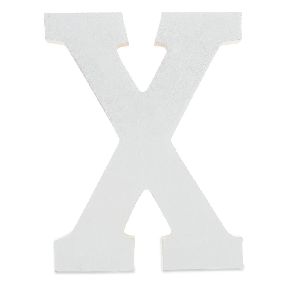 Courier Font White Color Wooden Letter X (6 Inches)