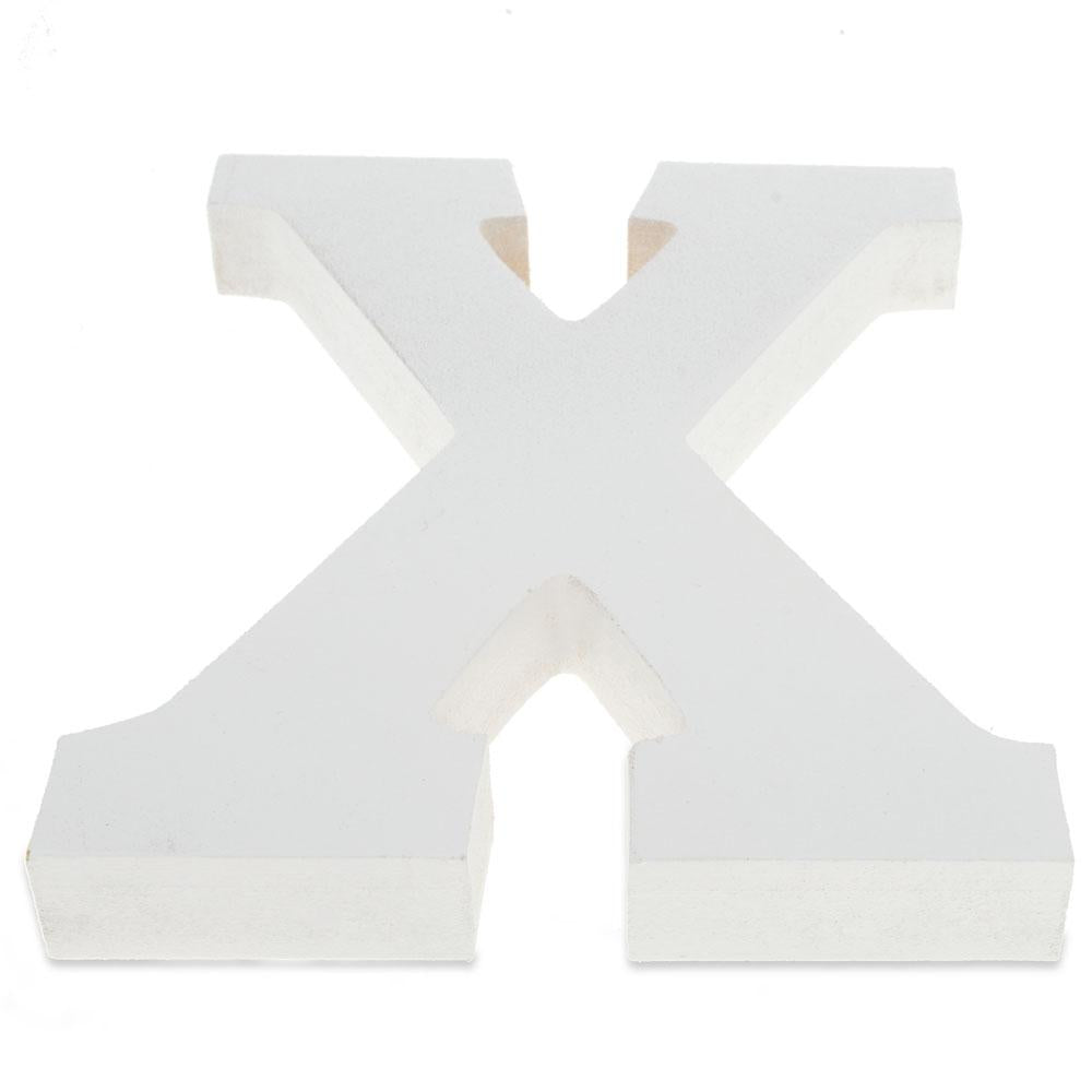 Courier Font White Color Wooden Letter X (6 Inches)