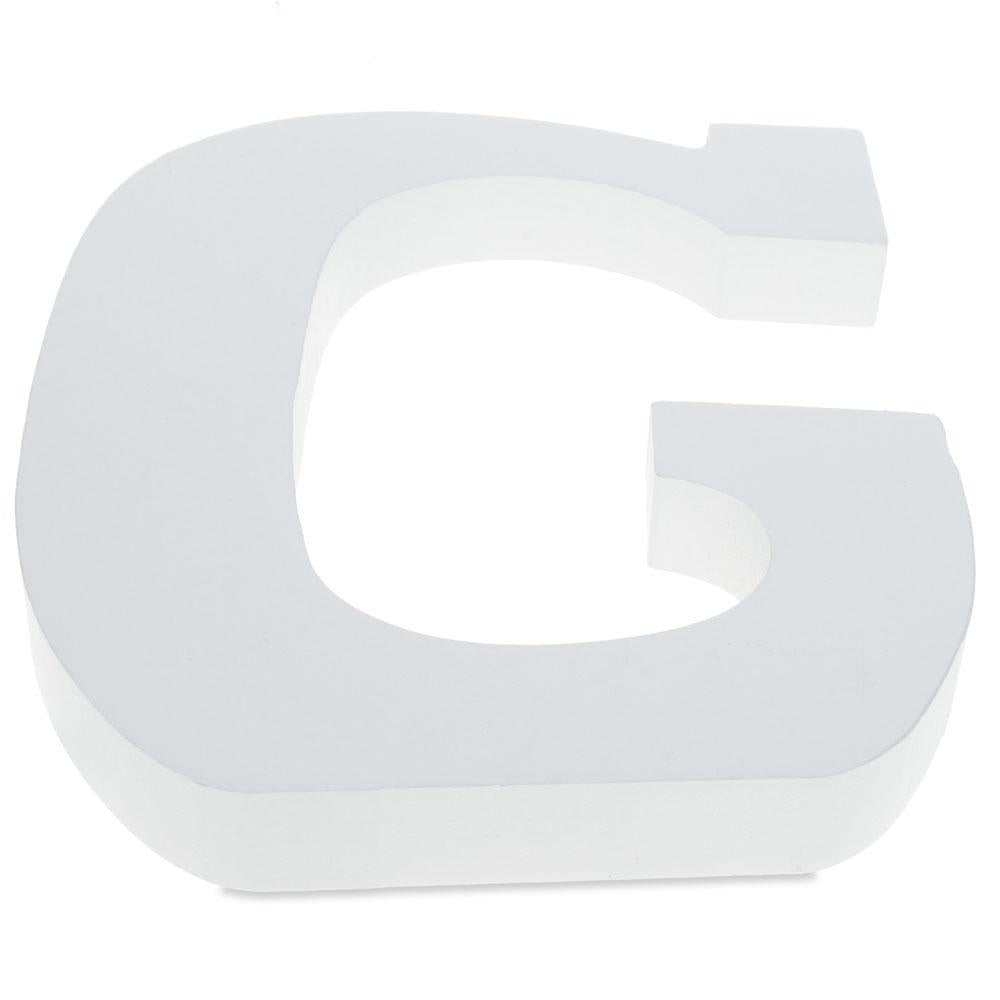 Courier Font White Color Wooden Letter G (6 Inches)