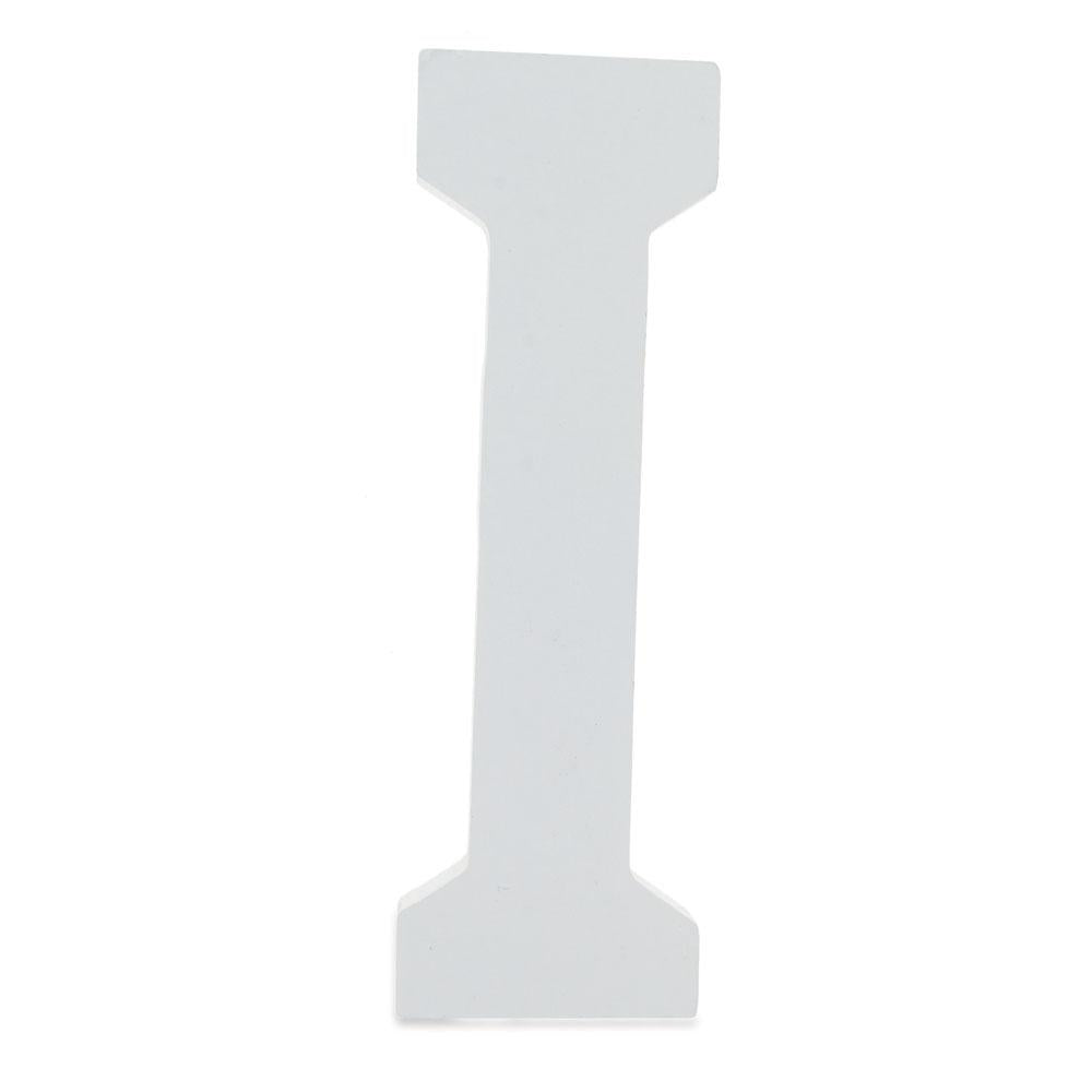 Courier Font White Color Wooden Letter I (6 Inches)