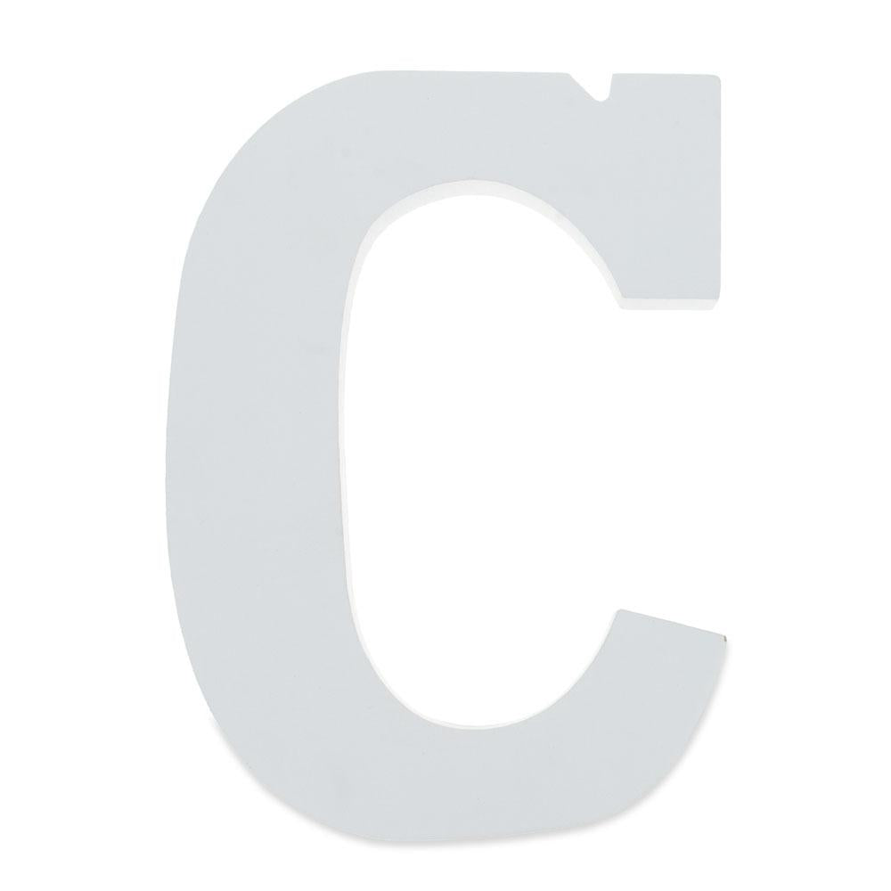 Courier Font White Color Wooden Letter C (6 Inches)