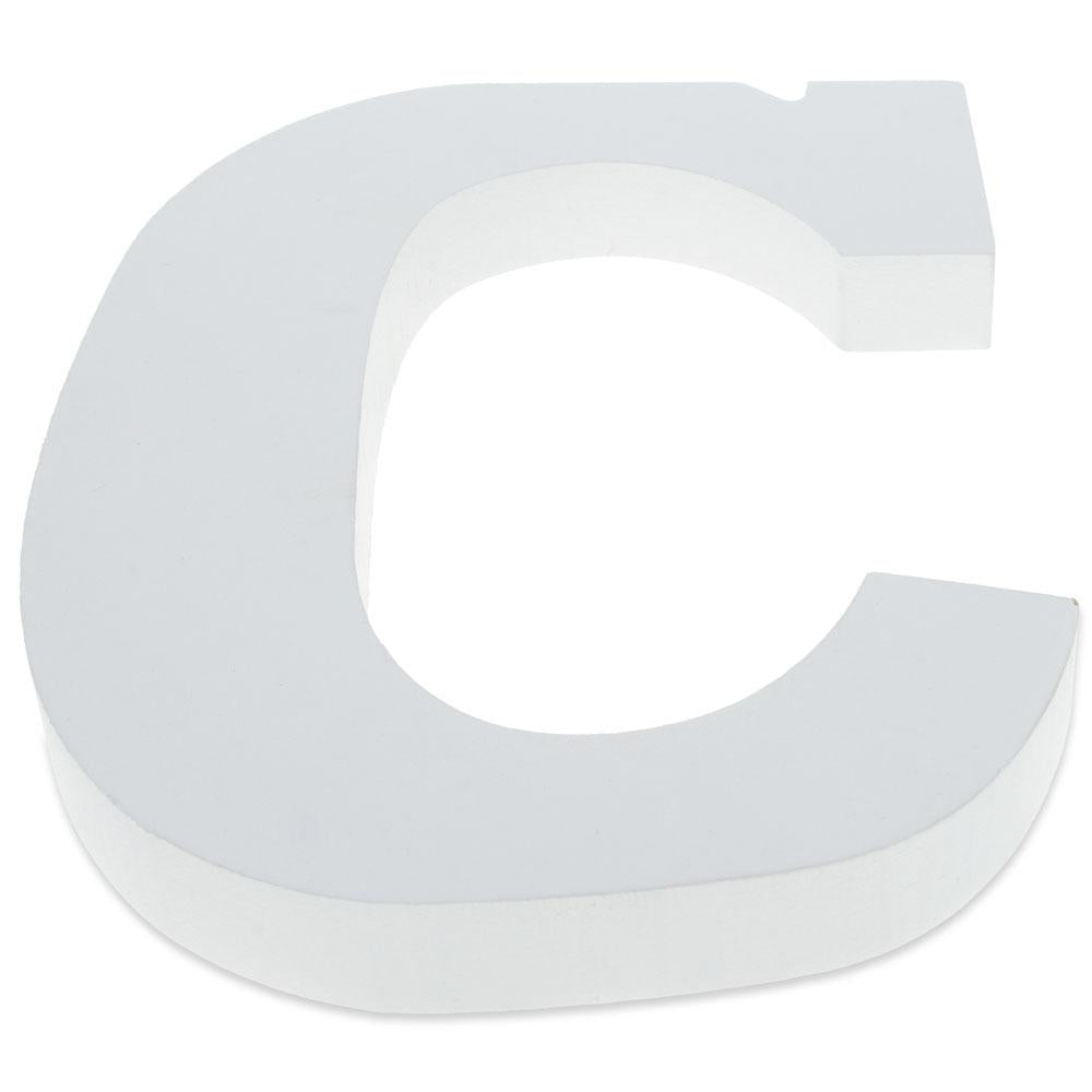 Courier Font White Color Wooden Letter C (6 Inches)